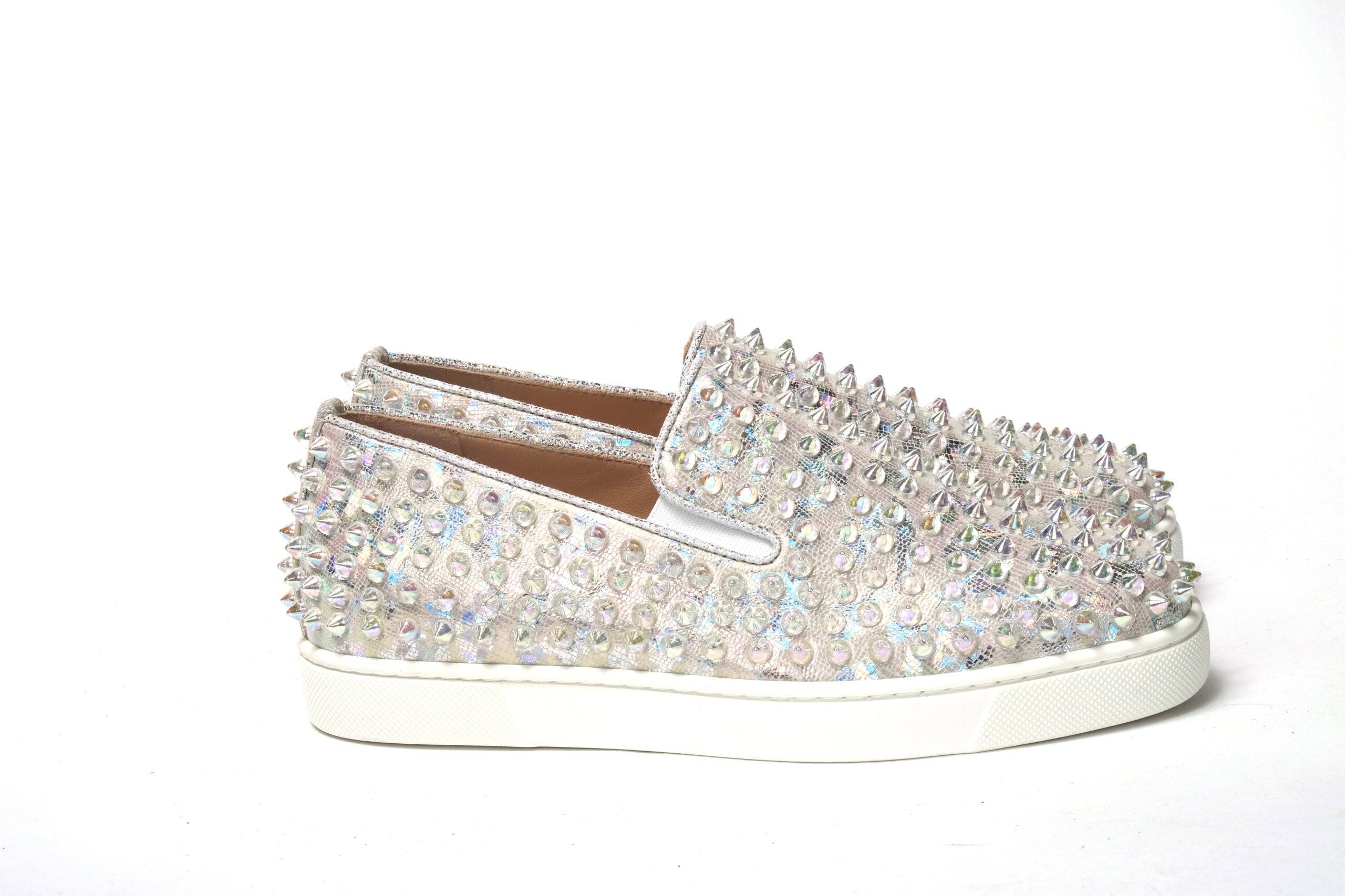Christian Louboutin White Ab/Clear Ab Roller Boat Woman Flat Sneaker - ACCEXO