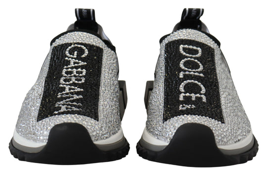 Dolce & Gabbana Sparkling Silver Rhinestone Sneakers