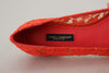 Dolce & Gabbana Elegant Lace Vally Flats in Coral Red