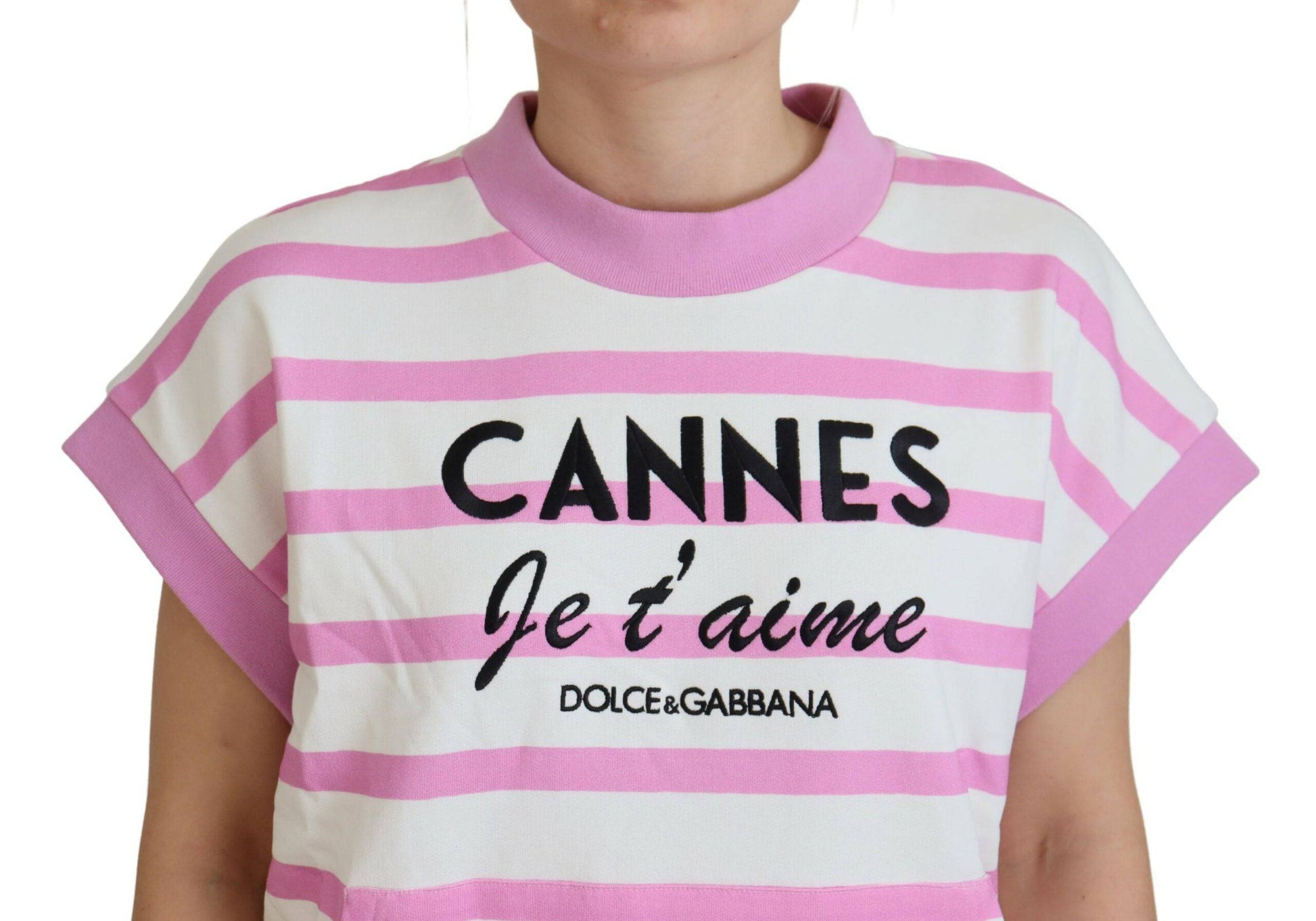 Dolce & Gabbana Exclusive Striped Cotton Crew Neck Tee - IT44 | L