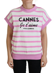Dolce & Gabbana Exclusive Striped Cotton Crew Neck Tee - IT44 | L