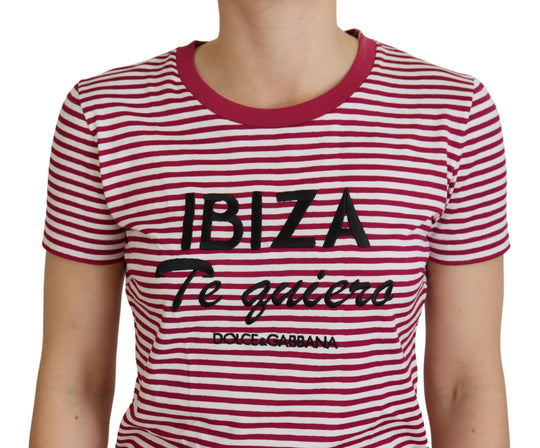 Dolce & Gabbana Exclusive Striped Ibiza Crew Neck Tee