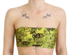 John Galliano Chic Cropped Stretch Top Bra in Multicolor Print