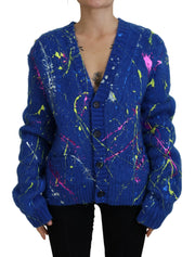 Dolce & Gabbana Elegant Multicolor Splash Mohair Cardigan - ACCEXO