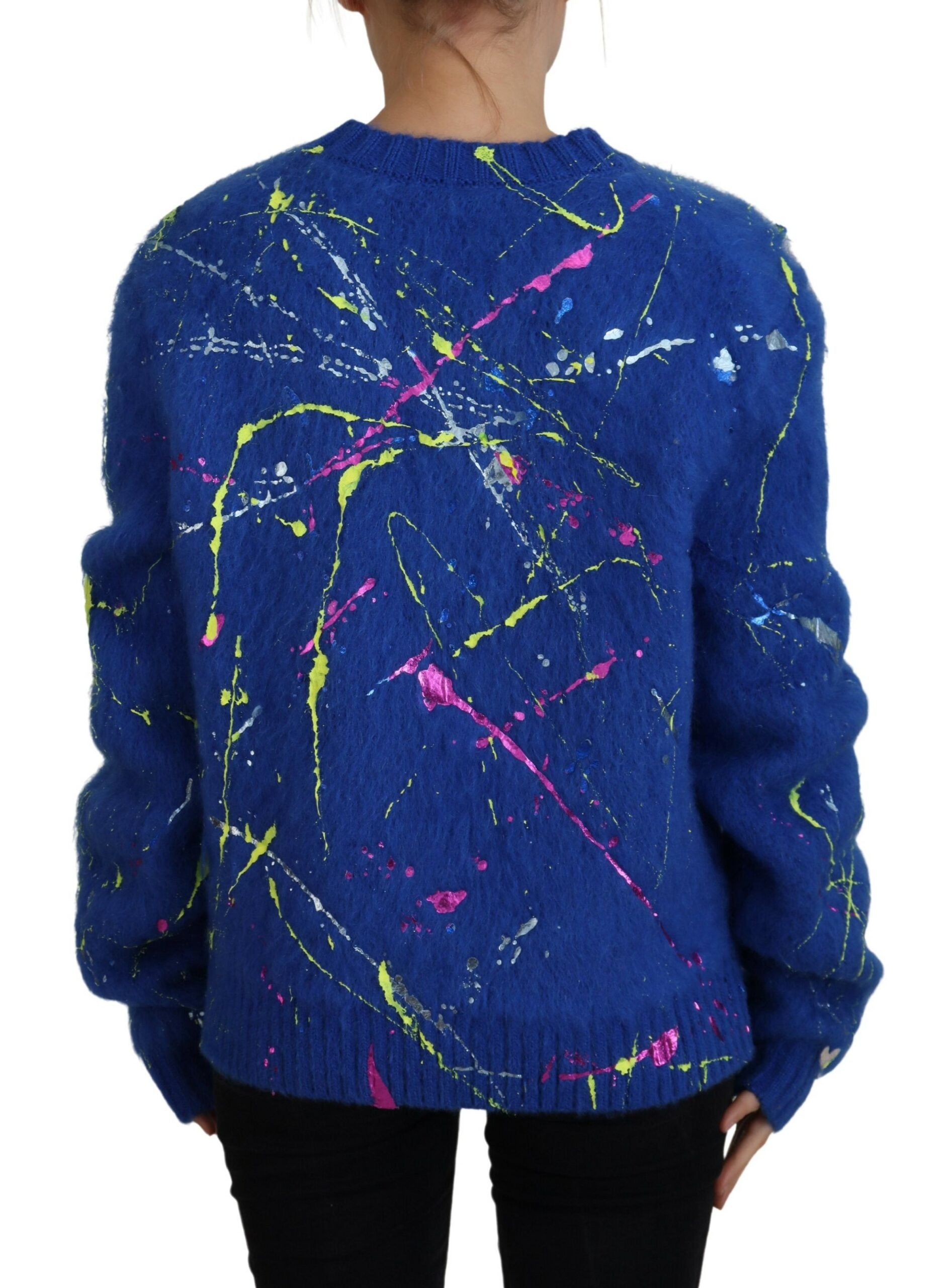 Dolce & Gabbana Elegant Multicolor Splash Mohair Cardigan - ACCEXO