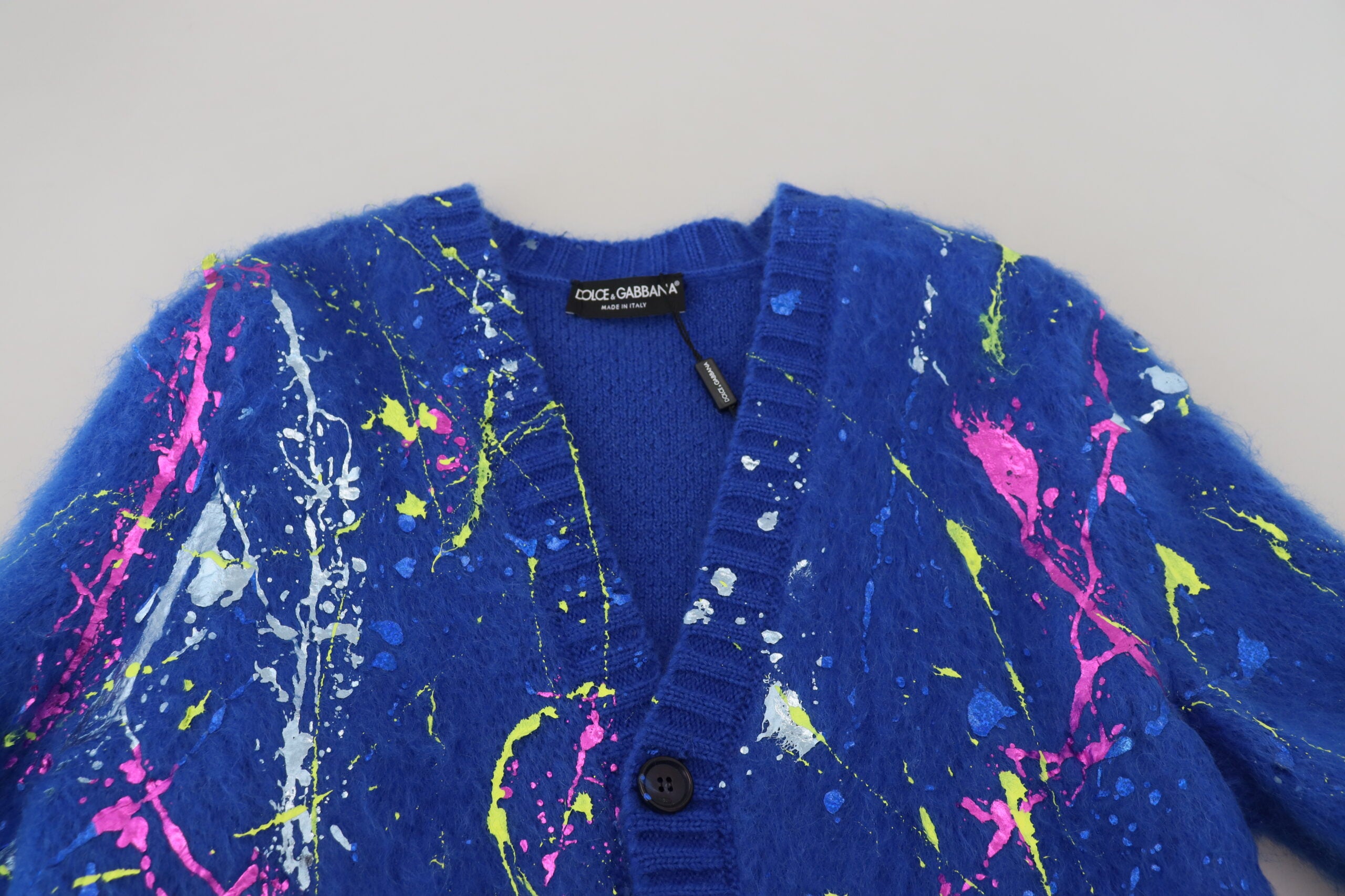 Dolce & Gabbana Elegant Multicolor Splash Mohair Cardigan - ACCEXO