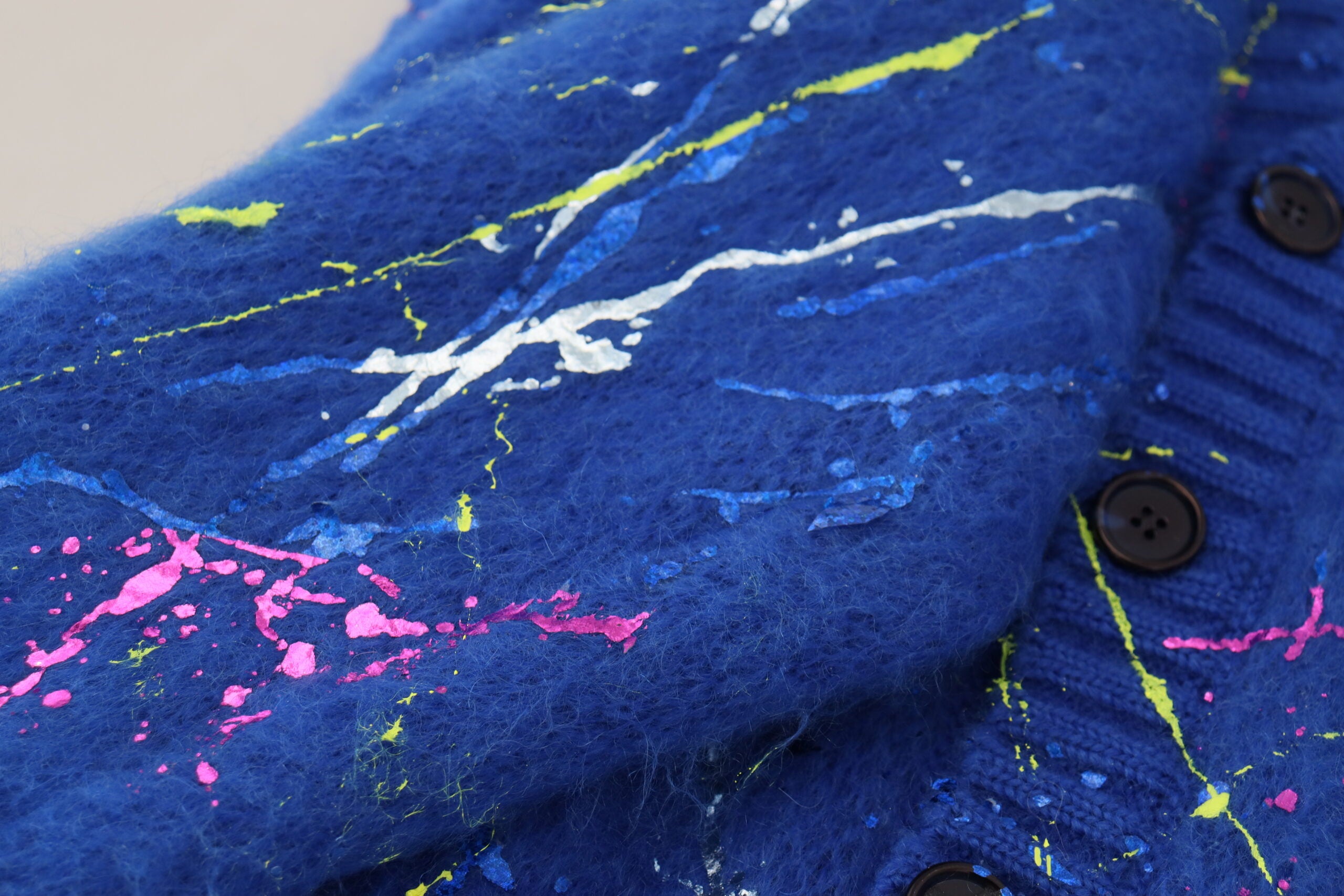 Dolce & Gabbana Elegant Multicolor Splash Mohair Cardigan - ACCEXO