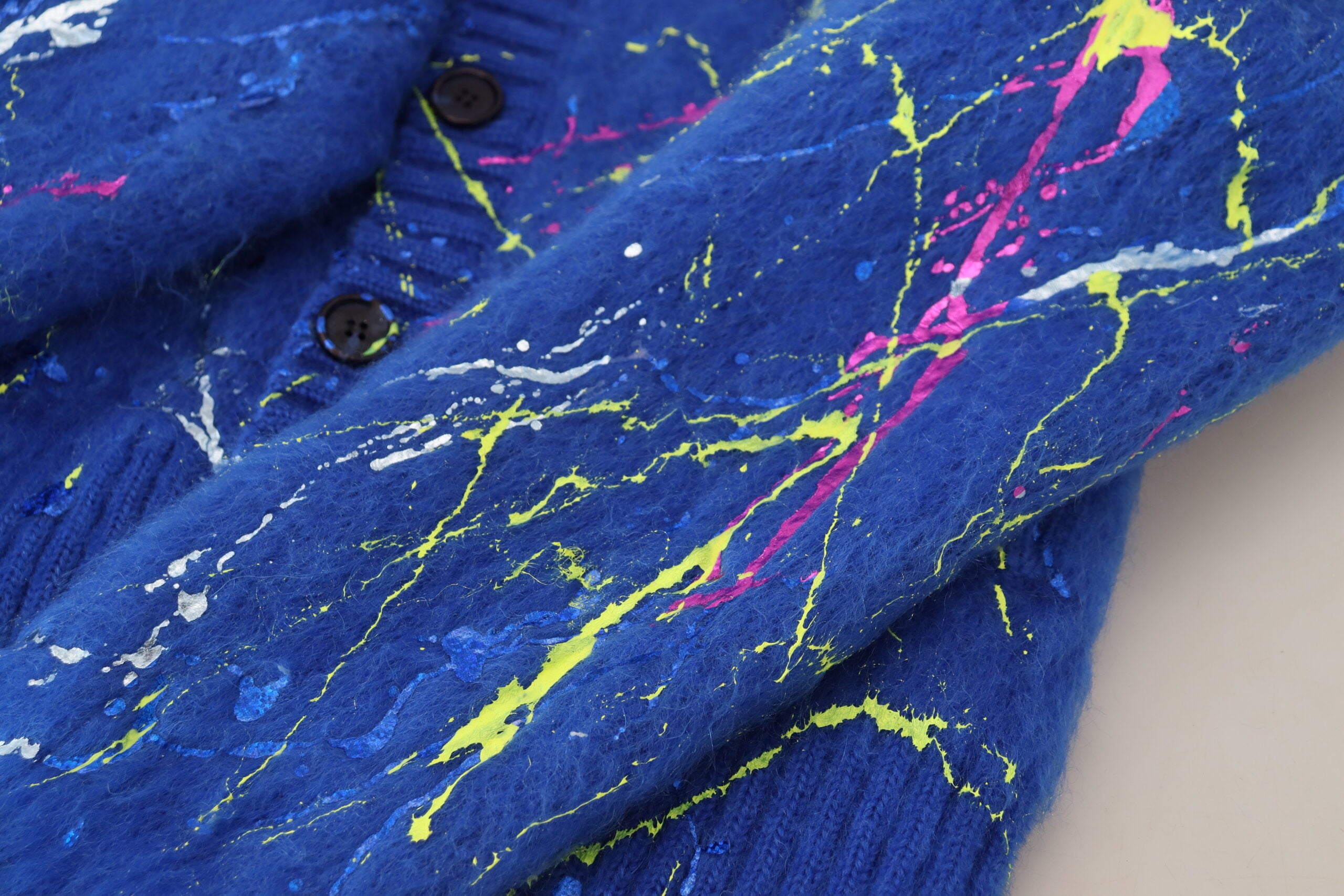 Dolce & Gabbana Elegant Multicolor Splash Mohair Cardigan - ACCEXO