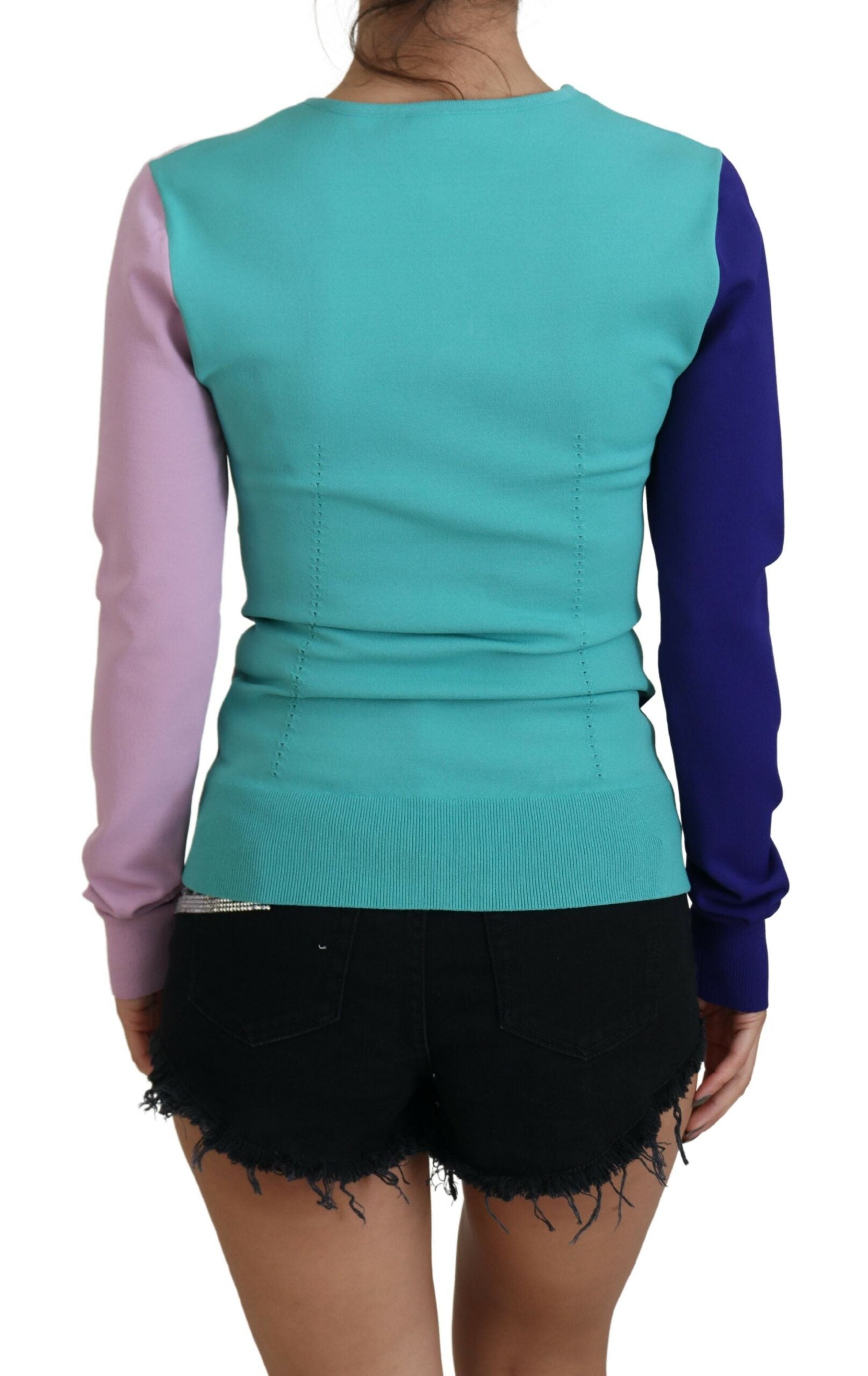 Dolce & Gabbana Chic Multicolor V-Neck Pullover Sweater - ACCEXO