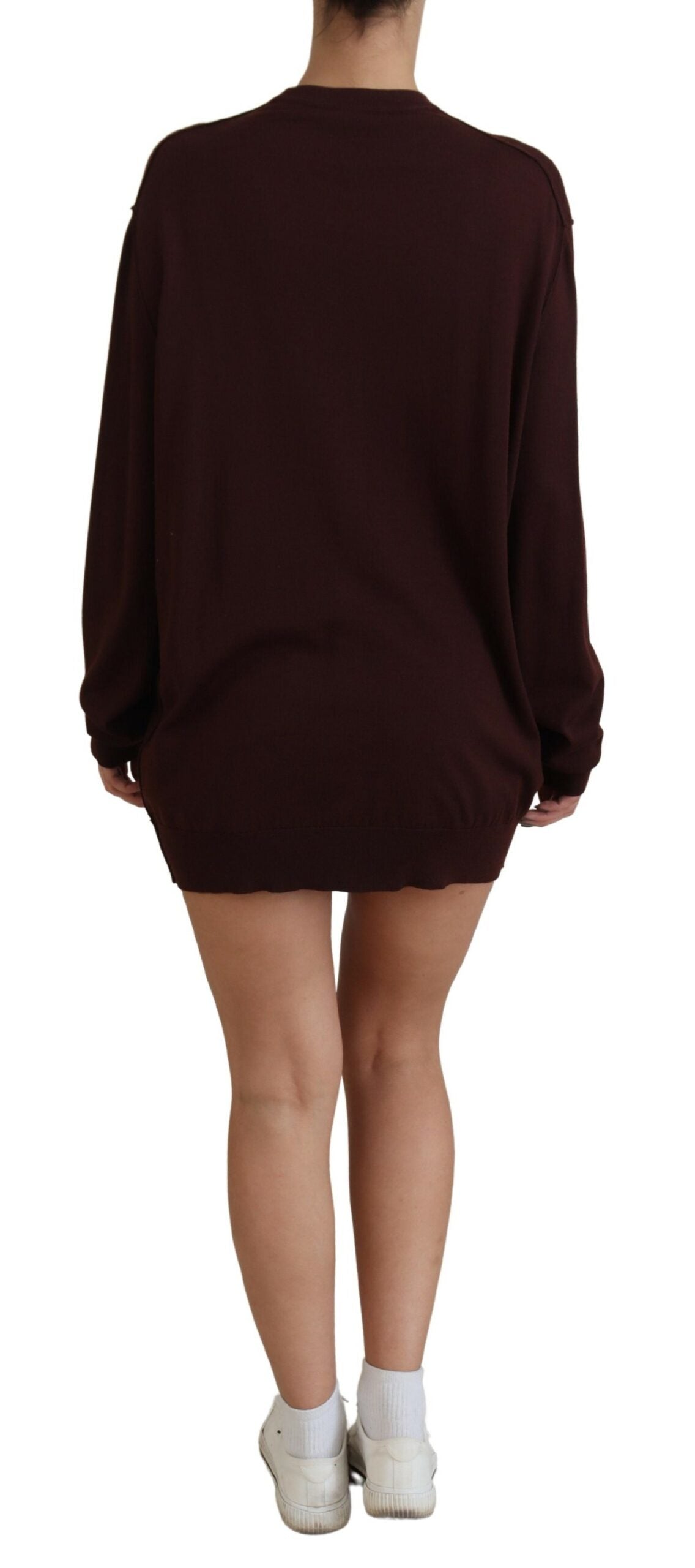 Dolce & Gabbana Chic Maroon V-Neck Wool Cardigan - ACCEXO