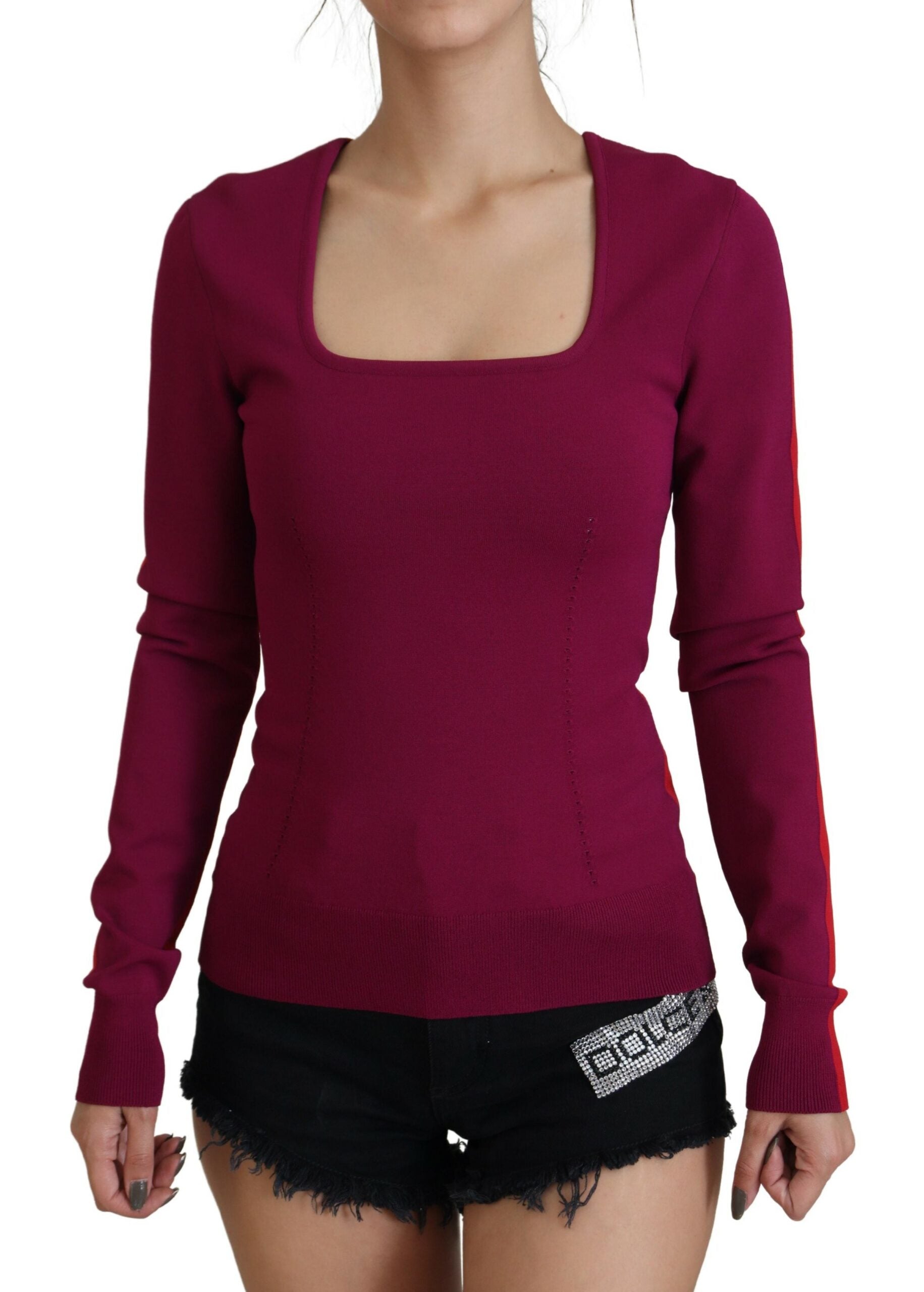 Dolce & Gabbana Multicolor Square Neck Pullover Sweater - ACCEXO