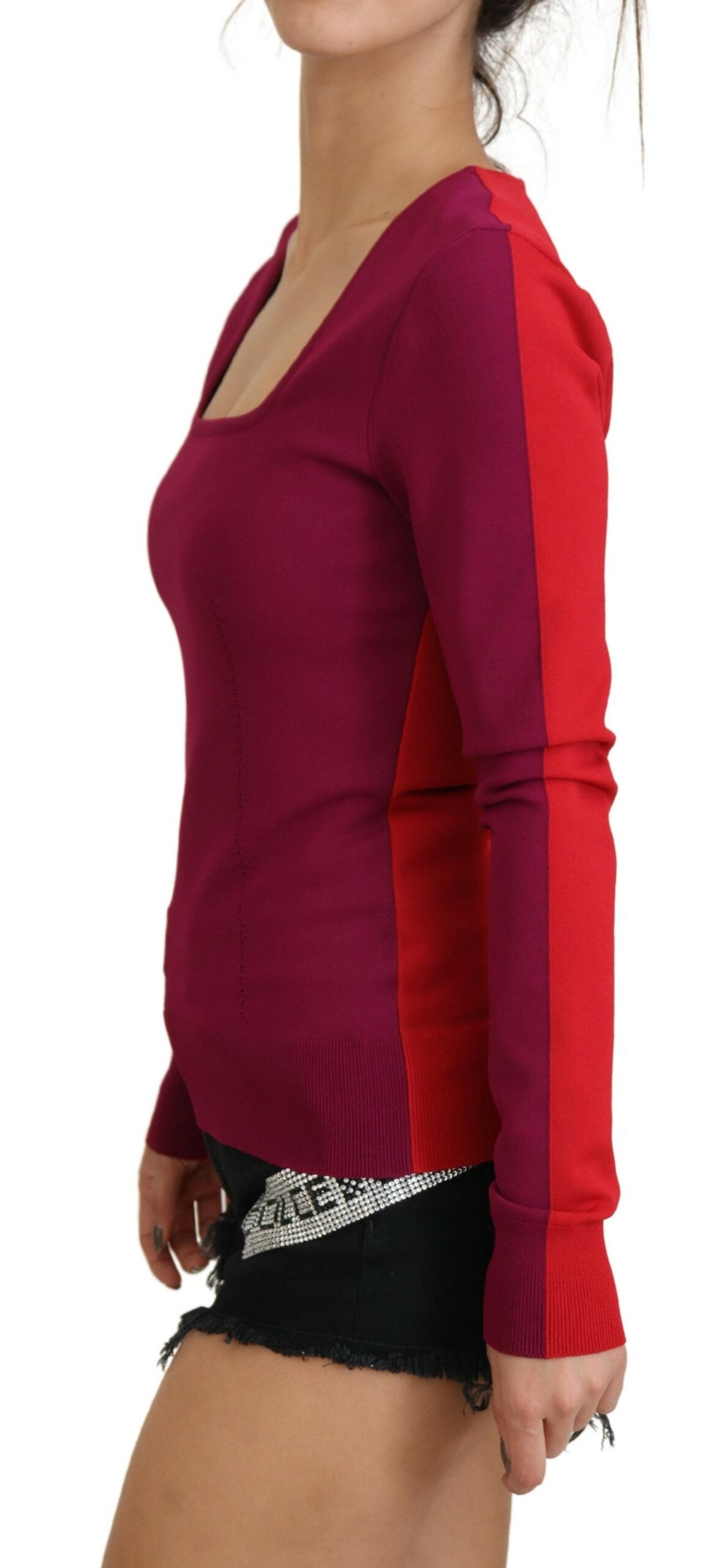 Dolce & Gabbana Multicolor Square Neck Pullover Sweater - ACCEXO