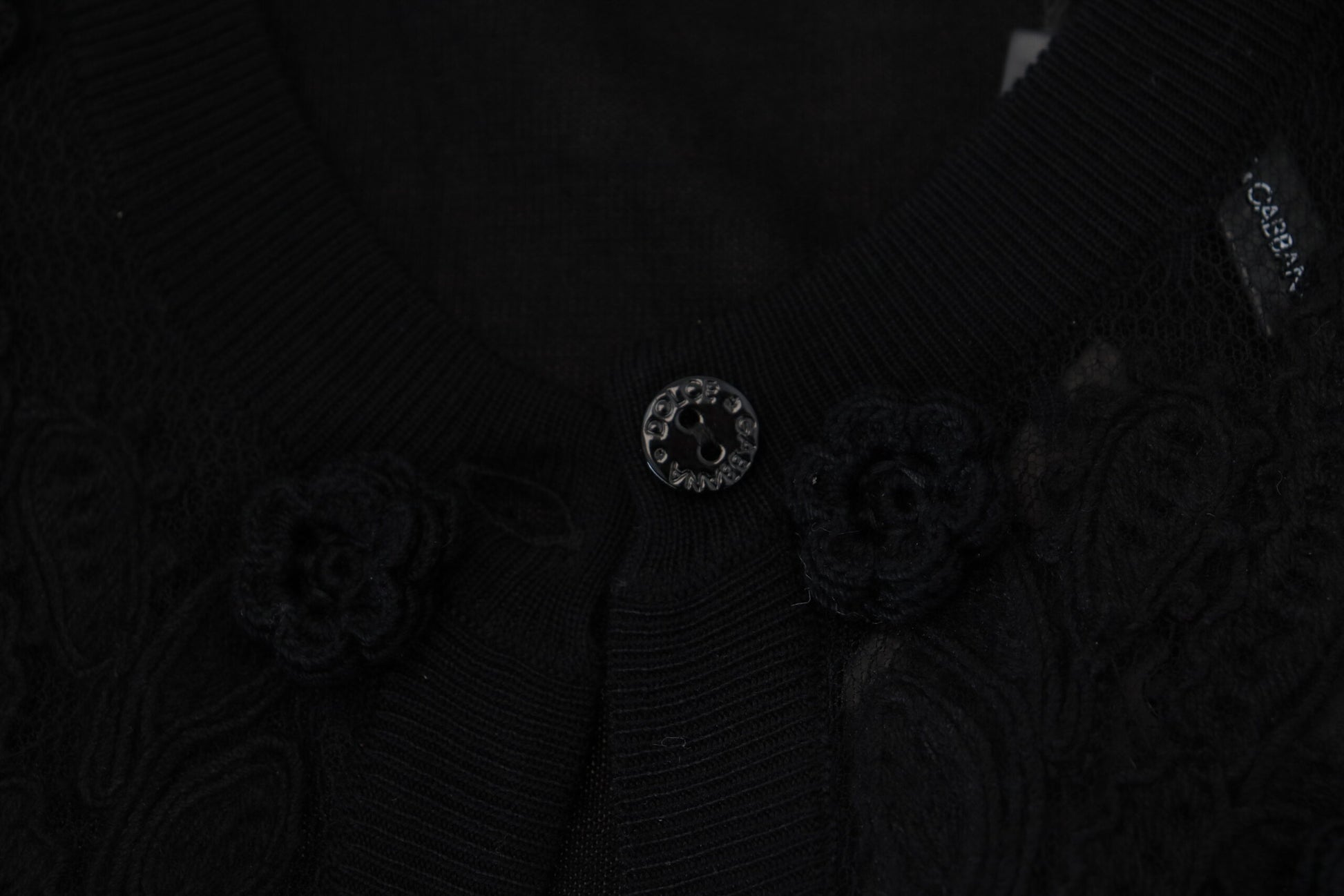 Dolce & Gabbana Elegant Black Floral Lace Cardigan Sweater - ACCEXO