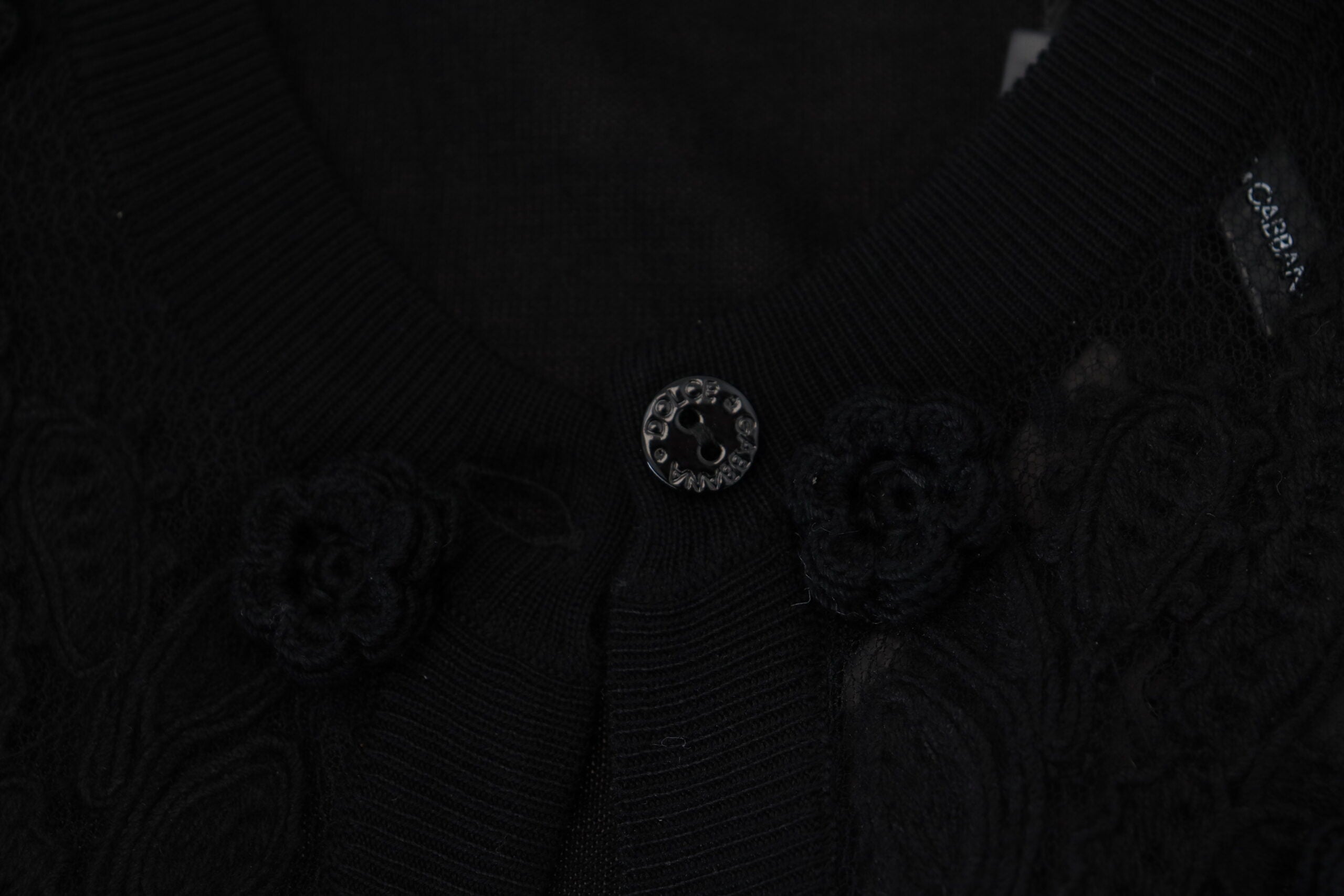 Dolce & Gabbana Elegant Black Floral Lace Cardigan Sweater - ACCEXO
