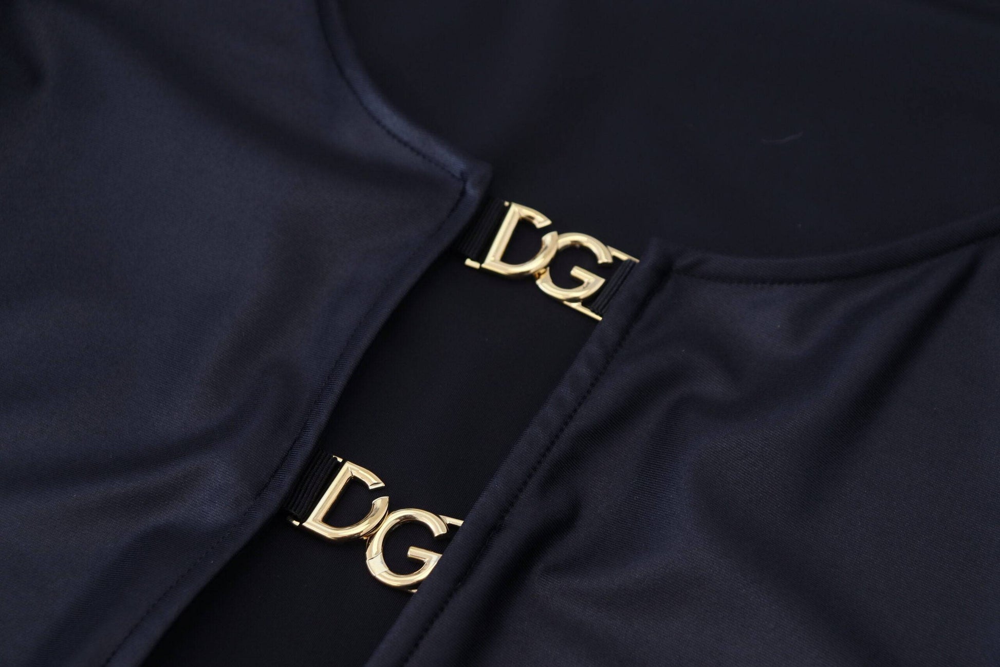 Dolce & Gabbana Elegant Black 3/4 Sleeve Top with Gold Detailing - IT40|S