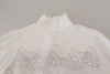 Dolce & Gabbana Elegant White Lace Trim Cotton Blouse