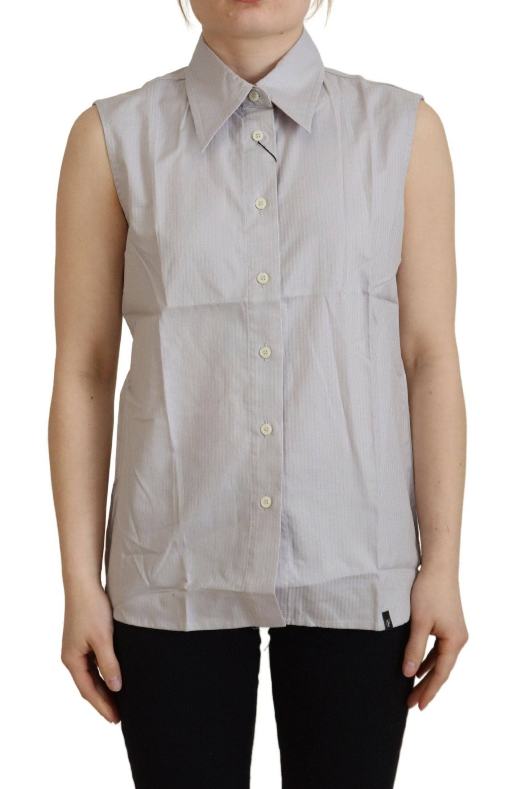 Ferre Elegant Sleeveless Cotton Polo Top - IT40|S