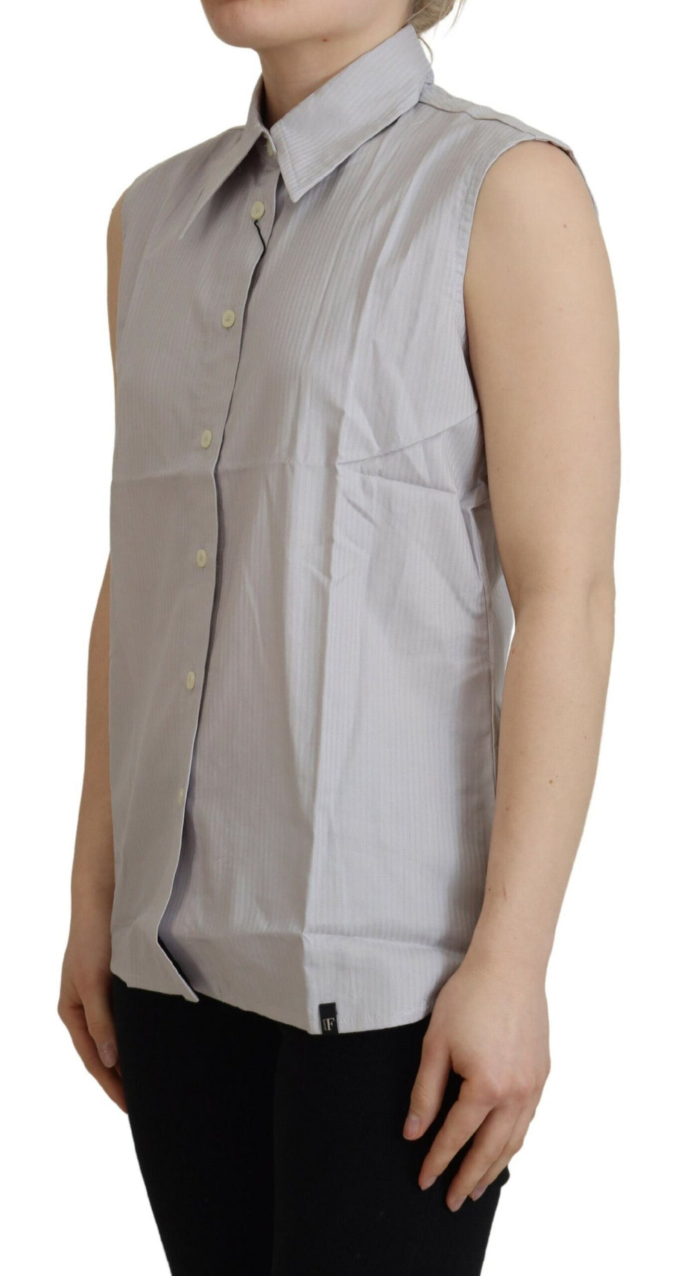 Ferre Elegant Sleeveless Cotton Polo Top - IT40|S