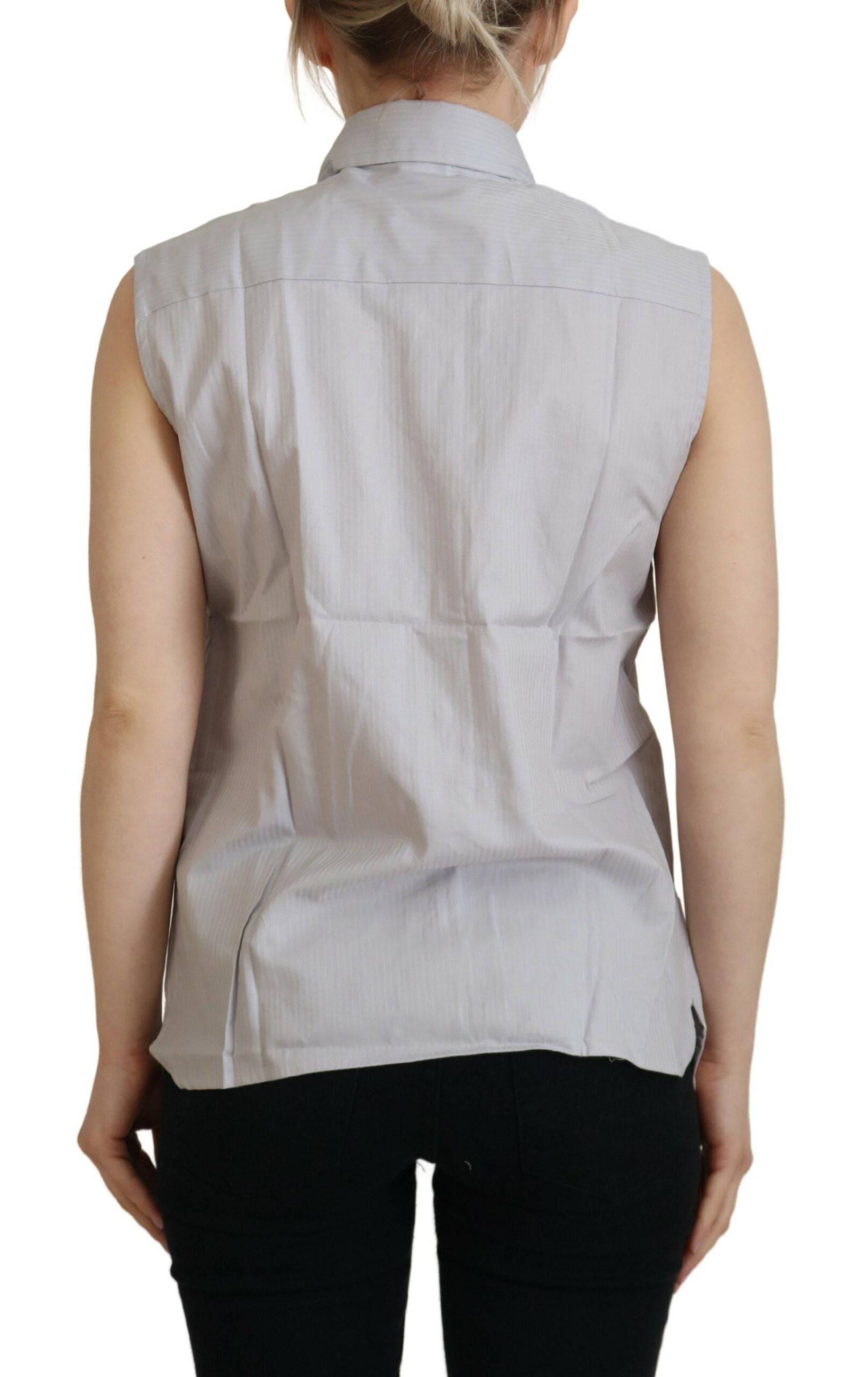 Ferre Elegant Sleeveless Cotton Polo Top - IT40|S