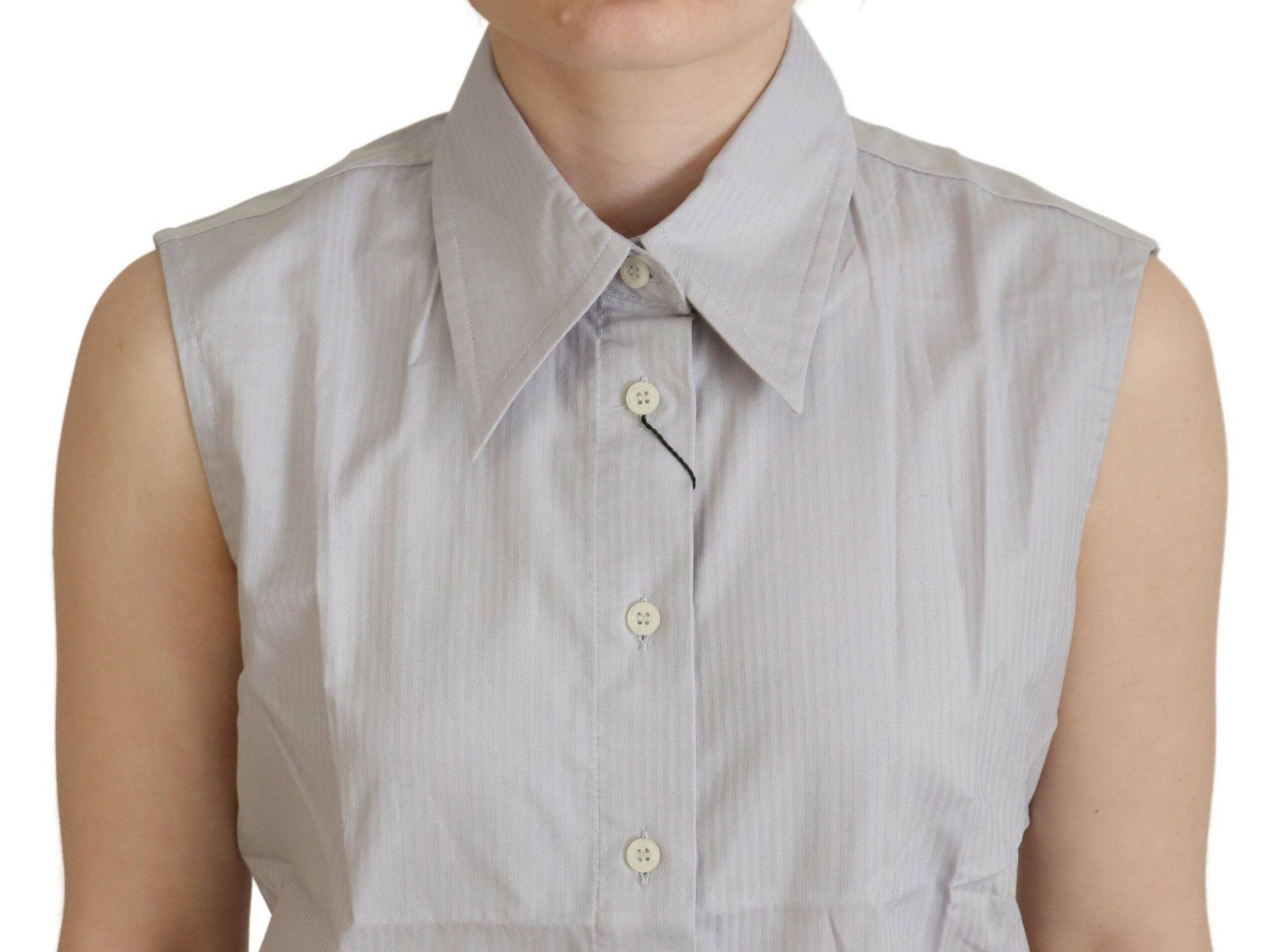 Ferre Elegant Sleeveless Cotton Polo Top - IT40|S