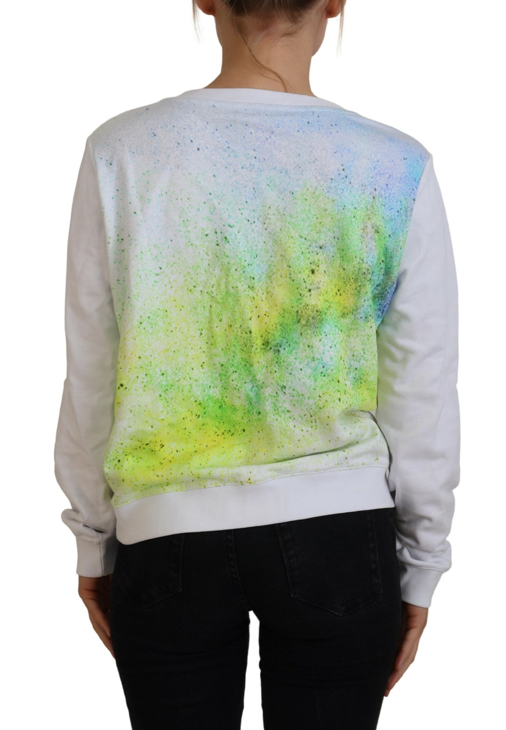 Versace Jeans Elegant White Graphic Crew Neck Sweater - ACCEXO