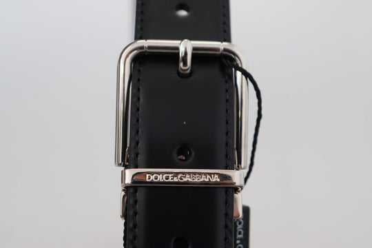 Dolce & Gabbana Elegant Black Calf Leather Belt