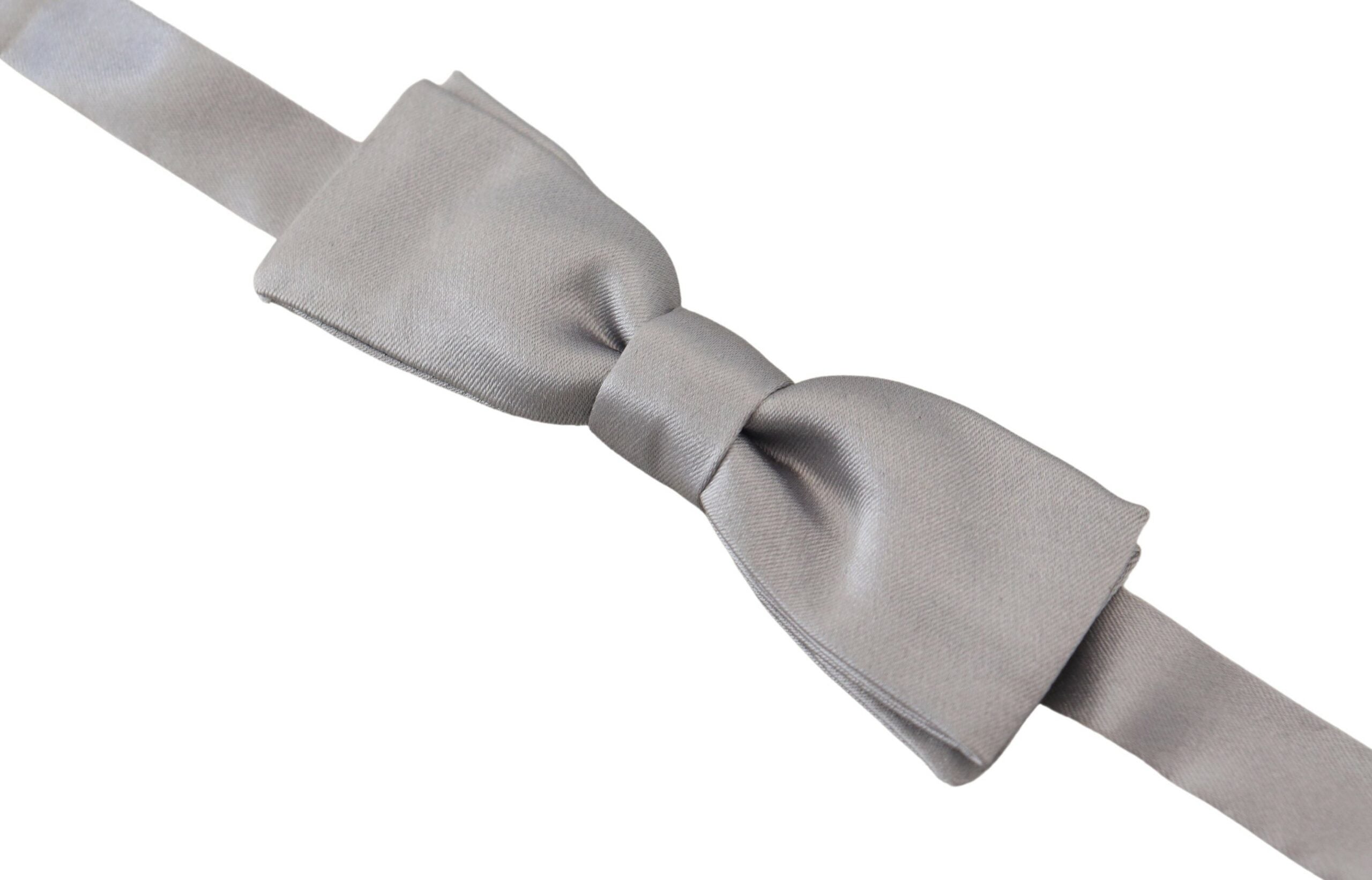 Dolce & Gabbana Elegant Gray Silk Bow Tie - ACCEXO