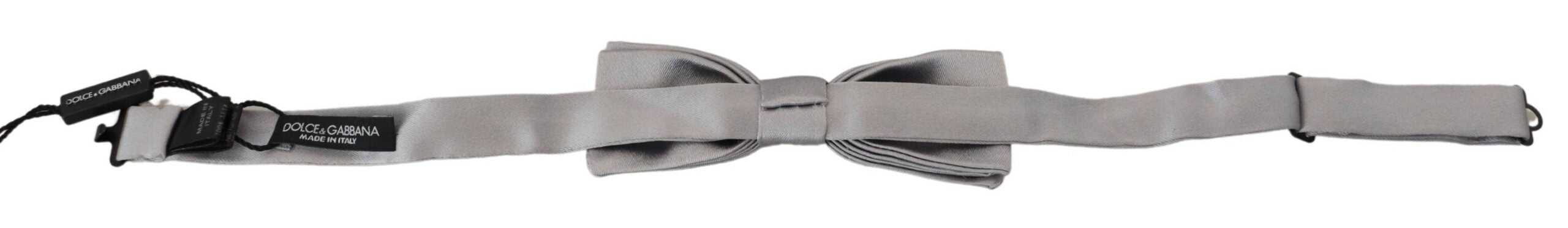 Dolce & Gabbana Elegant Gray Silk Bow Tie - ACCEXO