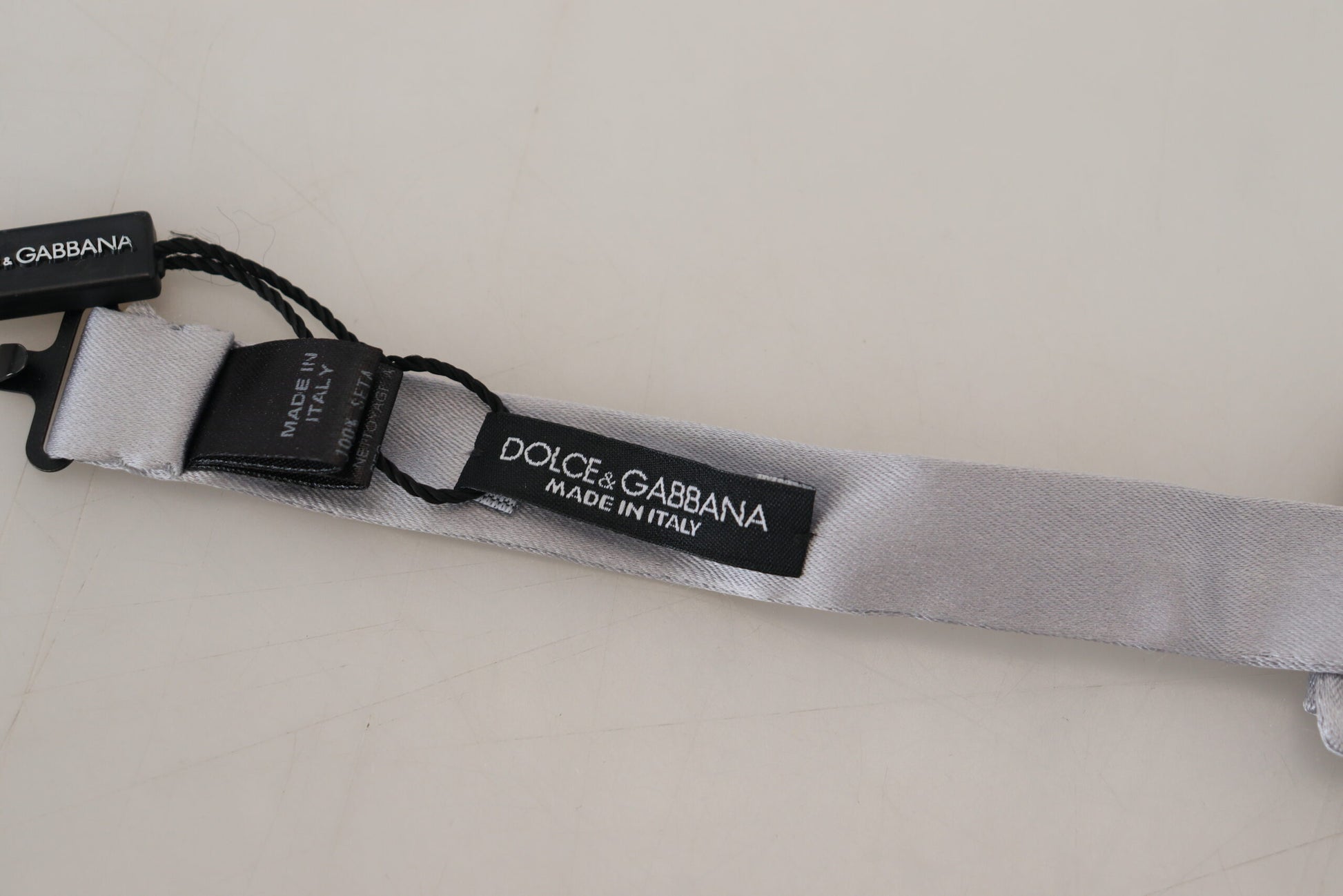 Dolce & Gabbana Elegant Gray Silk Bow Tie - ACCEXO