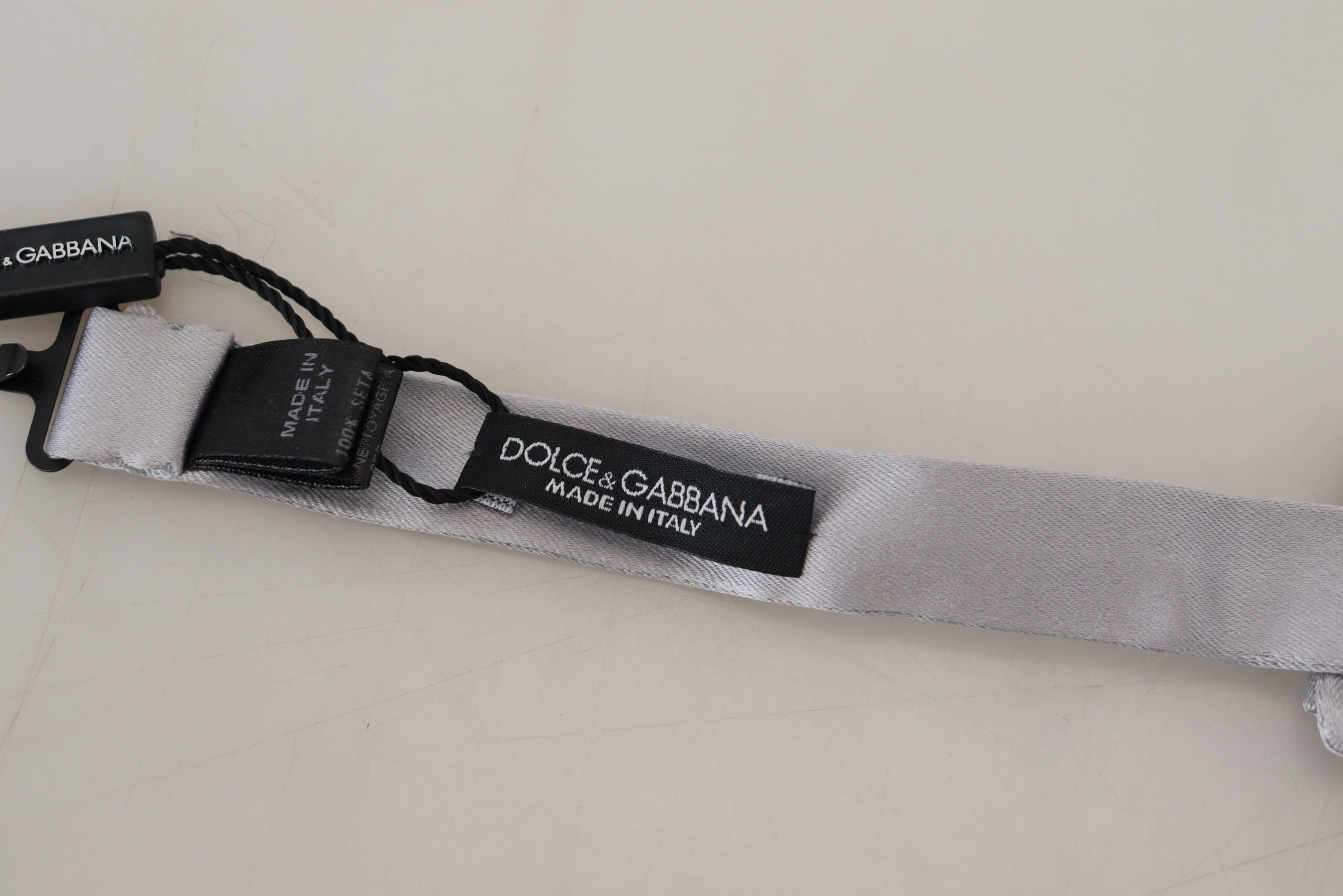Dolce & Gabbana Elegant Gray Silk Bow Tie - ACCEXO