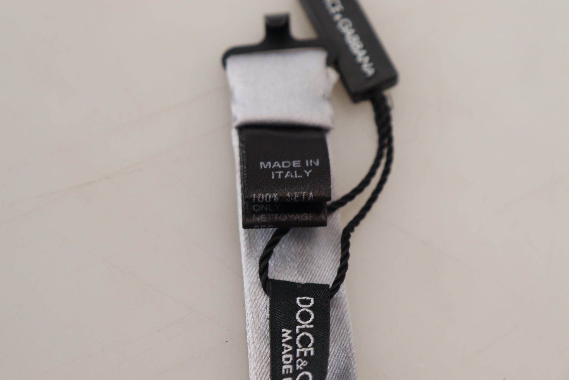 Dolce & Gabbana Elegant Gray Silk Bow Tie - ACCEXO