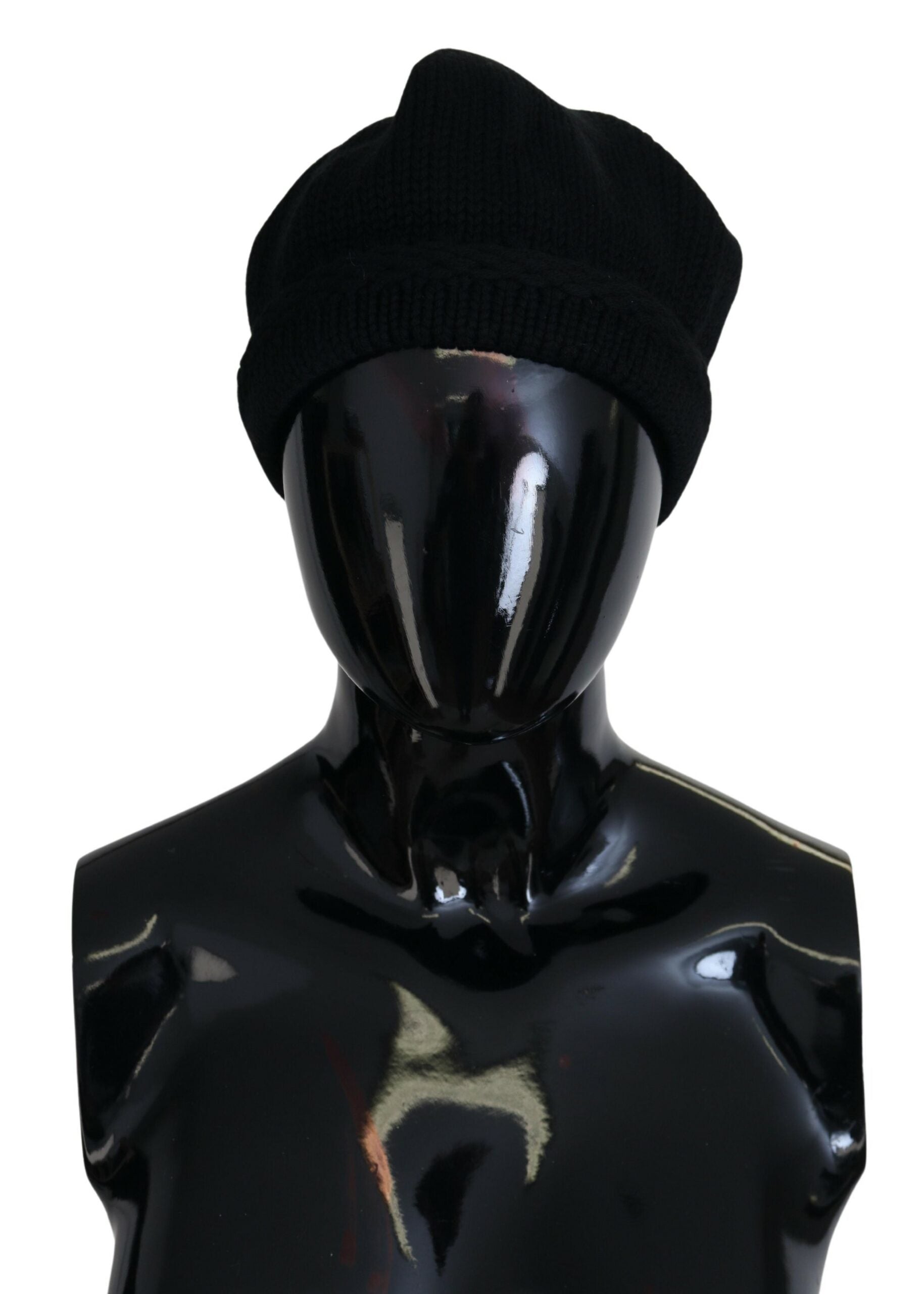 Dolce & Gabbana Elegant Black Virgin Wool Beanie Hat - ACCEXO