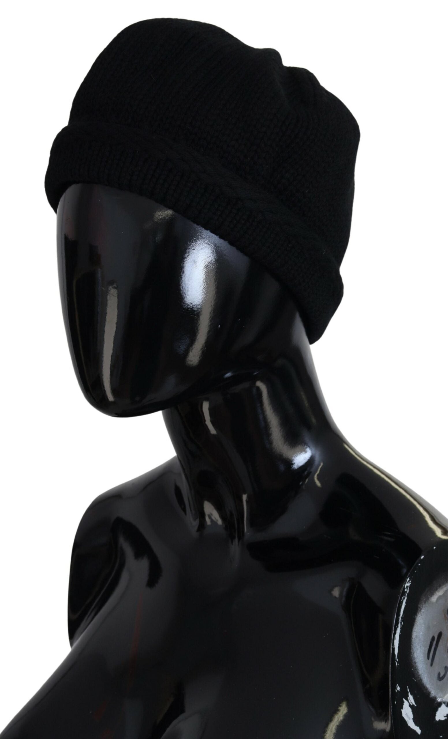 Dolce & Gabbana Elegant Black Virgin Wool Beanie Hat - ACCEXO