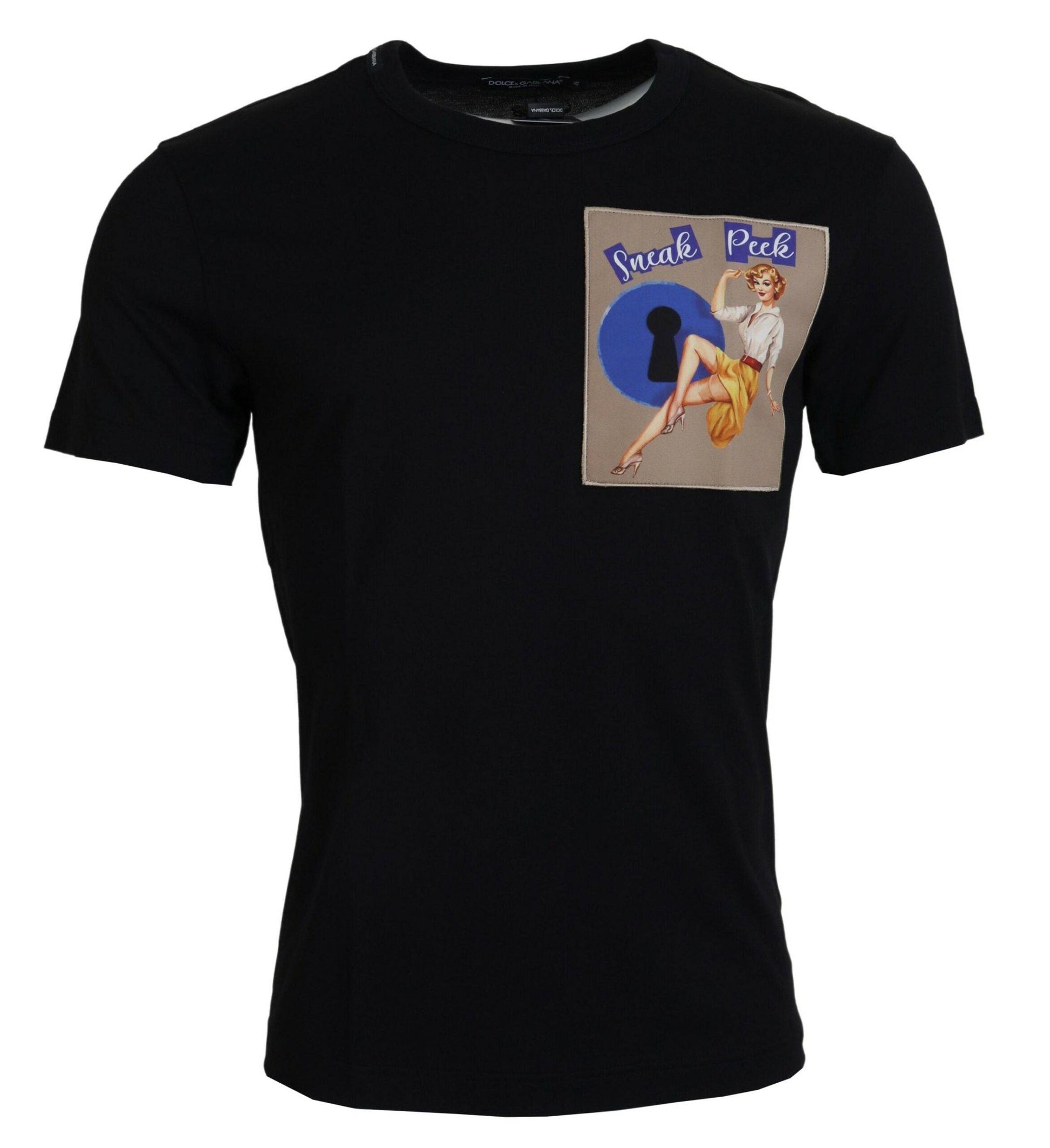 Dolce & Gabbana Chic Black Cotton Tee for the Modern Man - IT46 | S