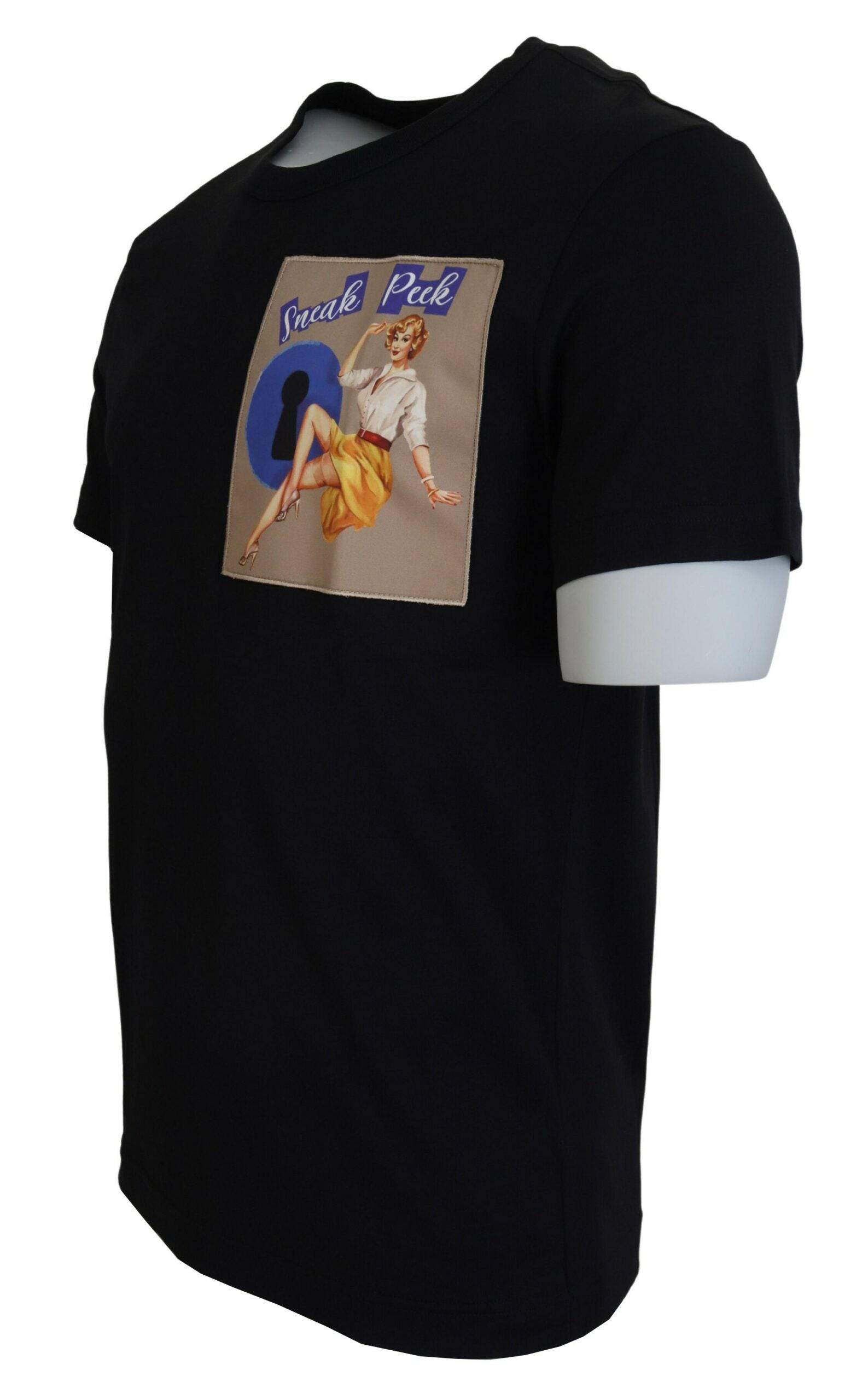 Dolce & Gabbana Chic Black Cotton Tee for the Modern Man - IT46 | S