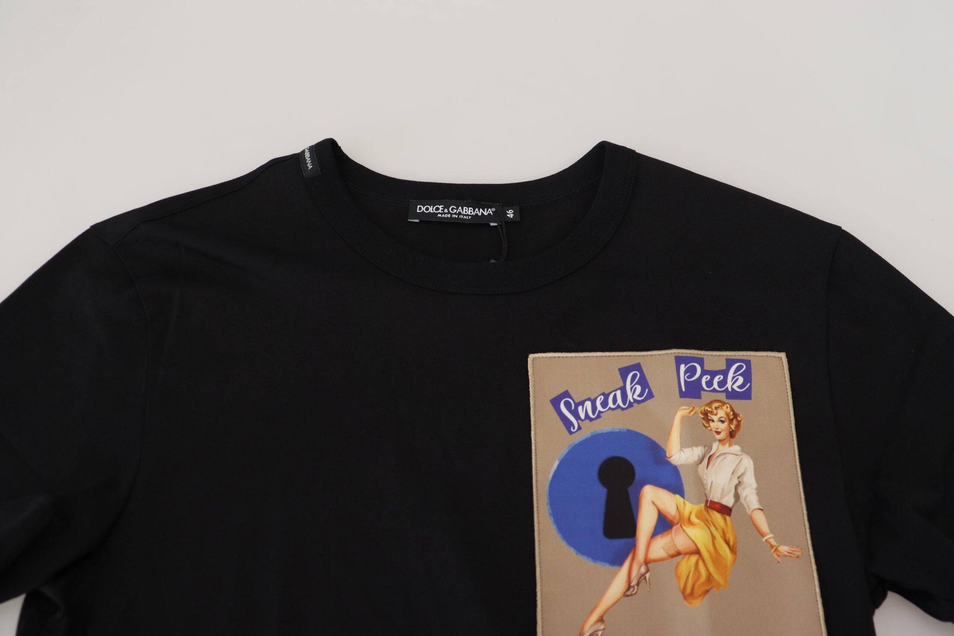 Dolce & Gabbana Chic Black Cotton Tee for the Modern Man - IT46 | S