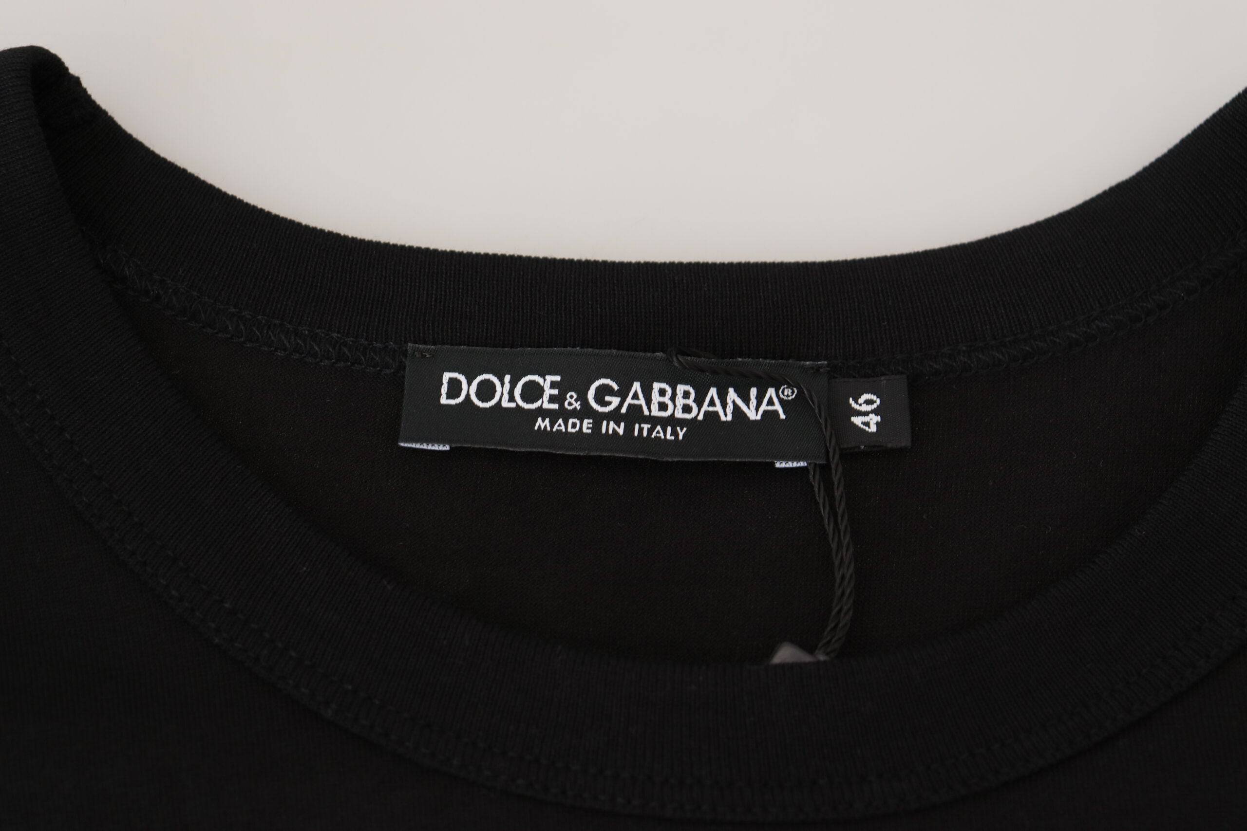 Dolce & Gabbana Chic Black Cotton Tee for the Modern Man - IT46 | S