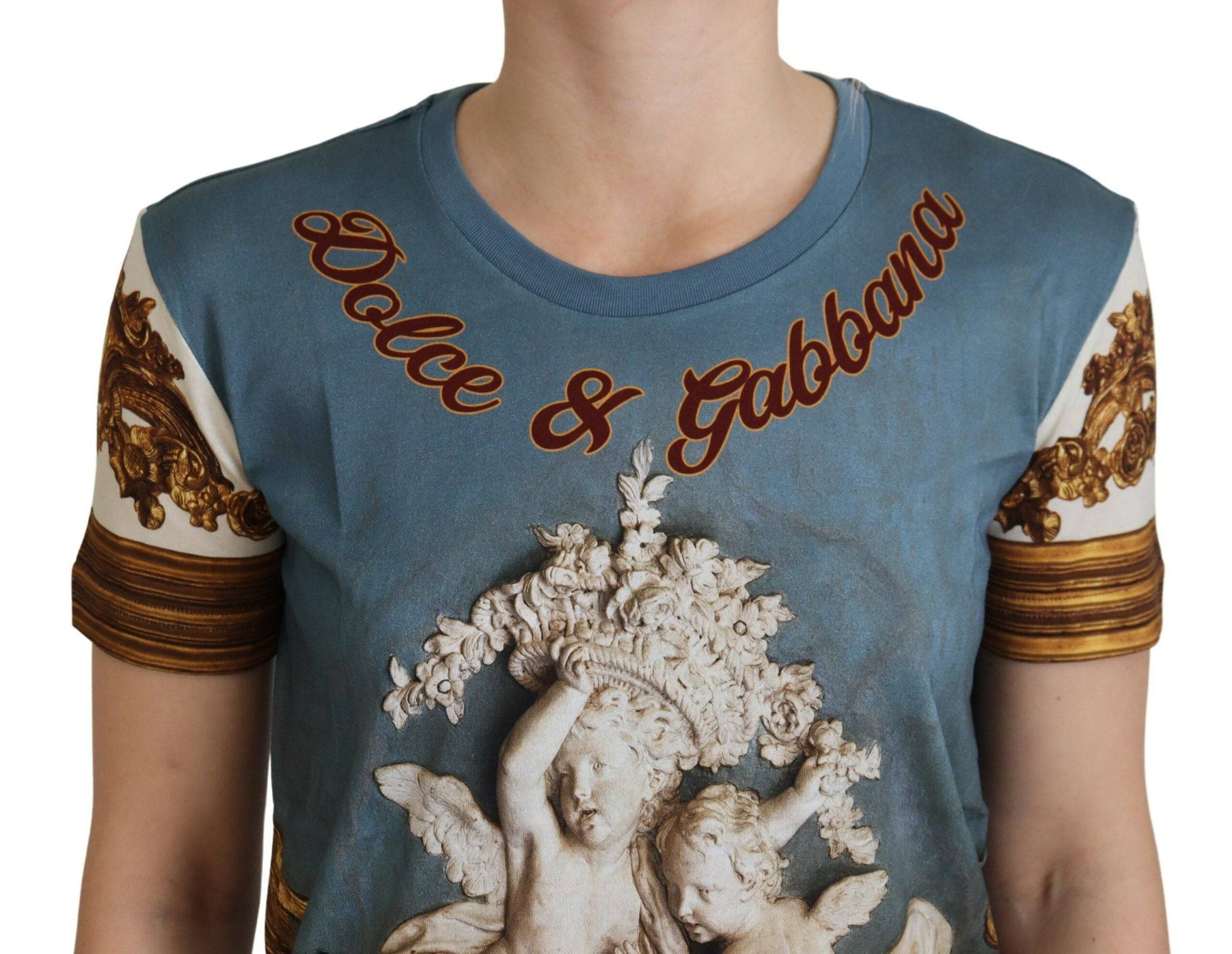 Dolce & Gabbana Chic Angel Print Casual Cotton Tee - IT36|XXS