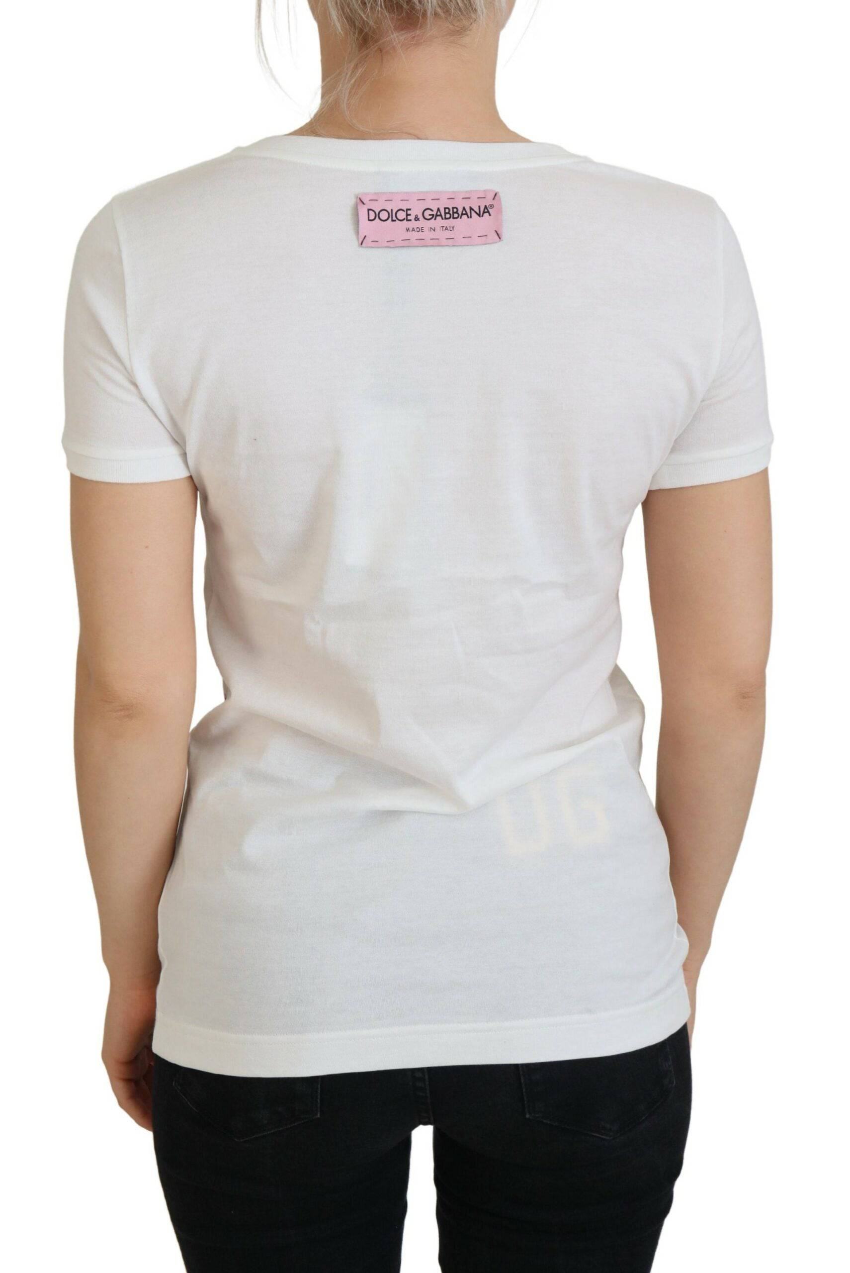 Dolce & Gabbana Elegant Multicolor Rose Print Cotton Tee - IT36|XXS