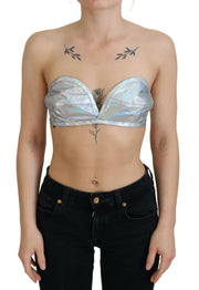Dolce & Gabbana Silver Shimmer Bustier Top - IT40|S
