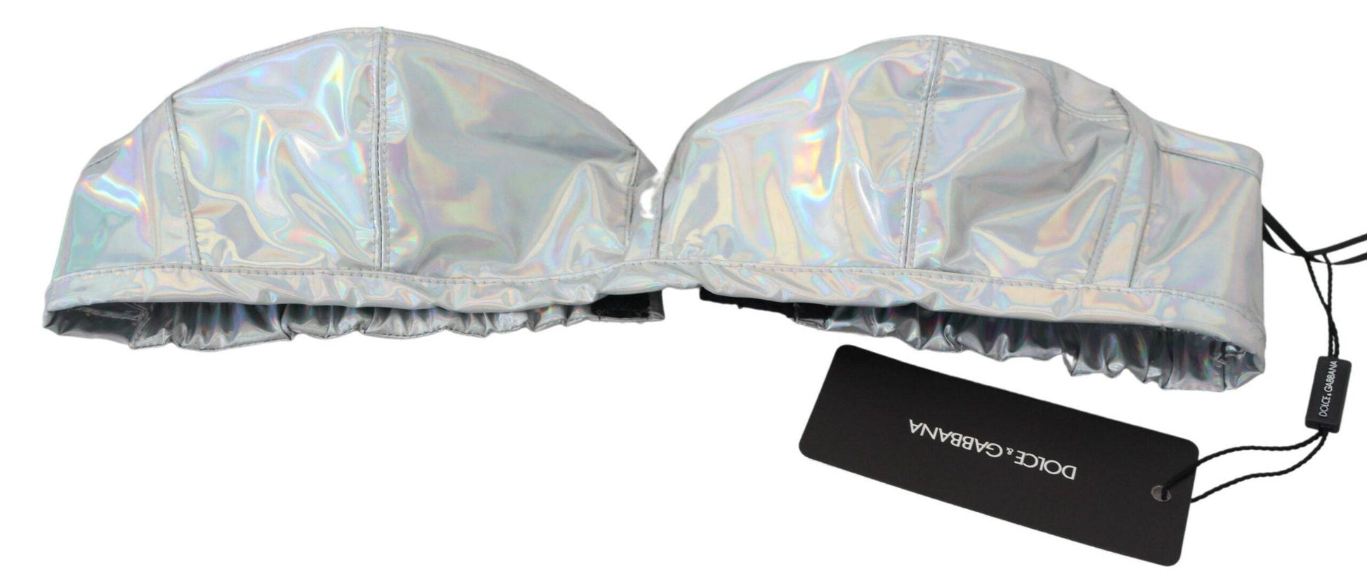 Dolce & Gabbana Silver Shimmer Bustier Top - IT40|S