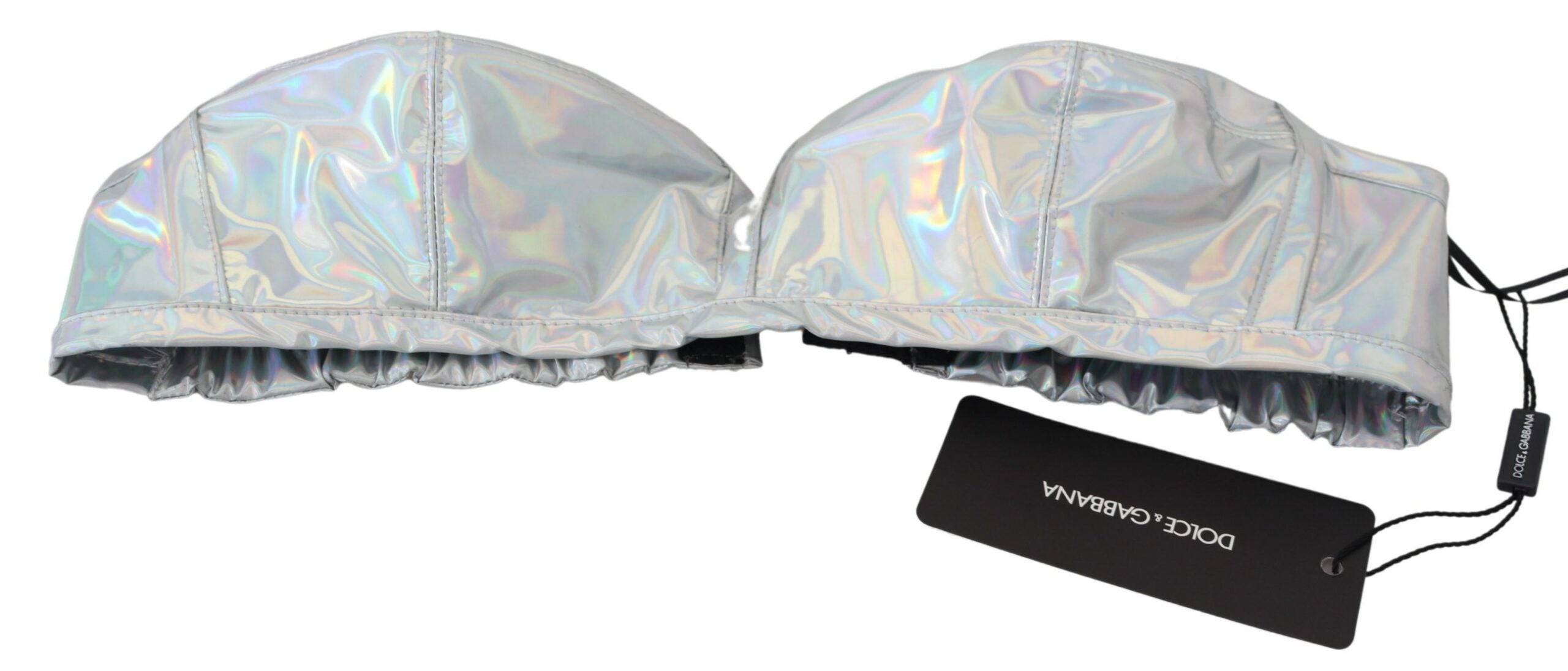 Dolce & Gabbana Silver Shimmer Bustier Top - IT40|S