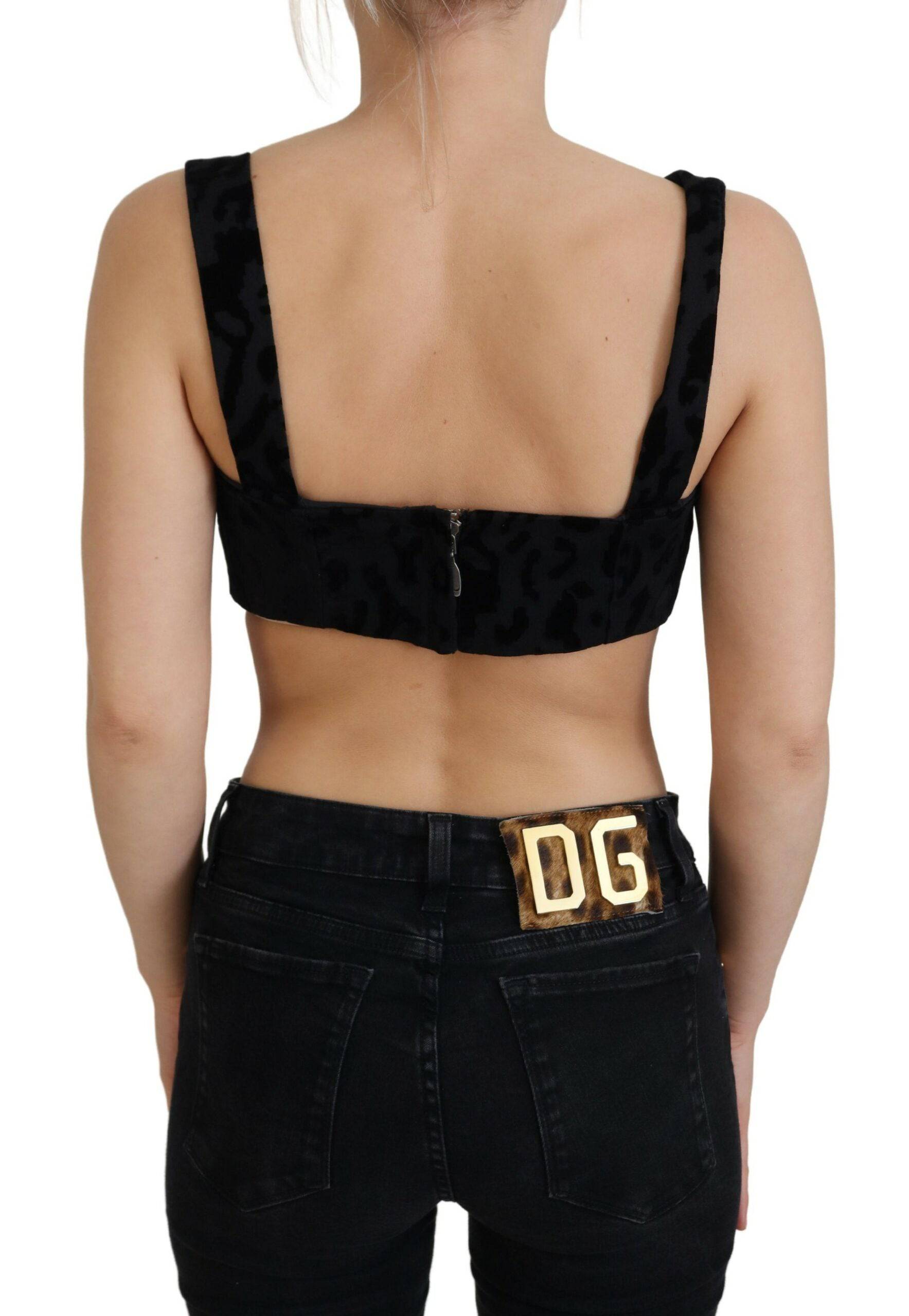 Dolce & Gabbana Elegant Black Cotton Blend Bustier Corset Top - IT40|S