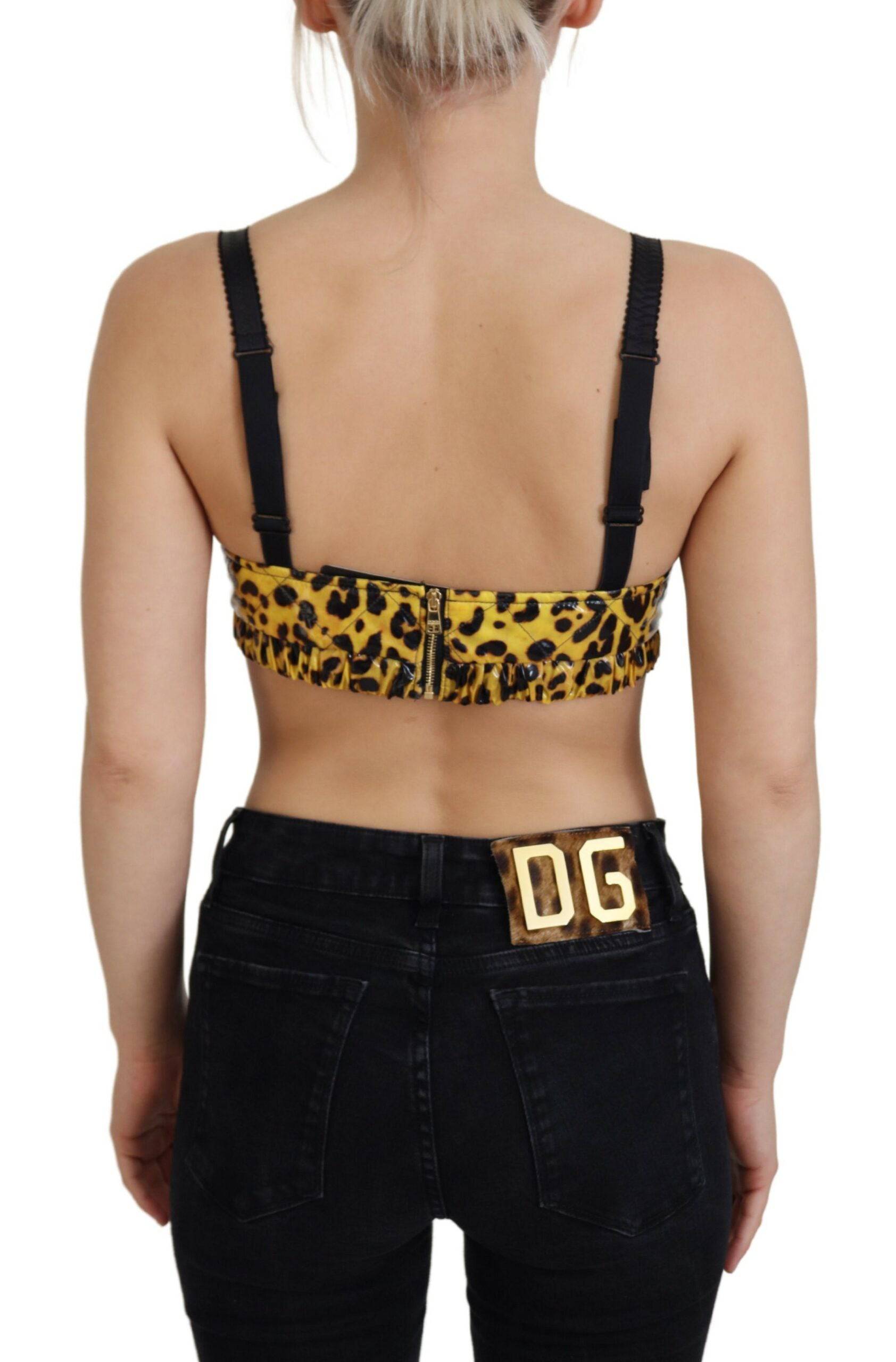 Dolce & Gabbana Chic Leopard Print Sleeveless Corset Top - IT40|S