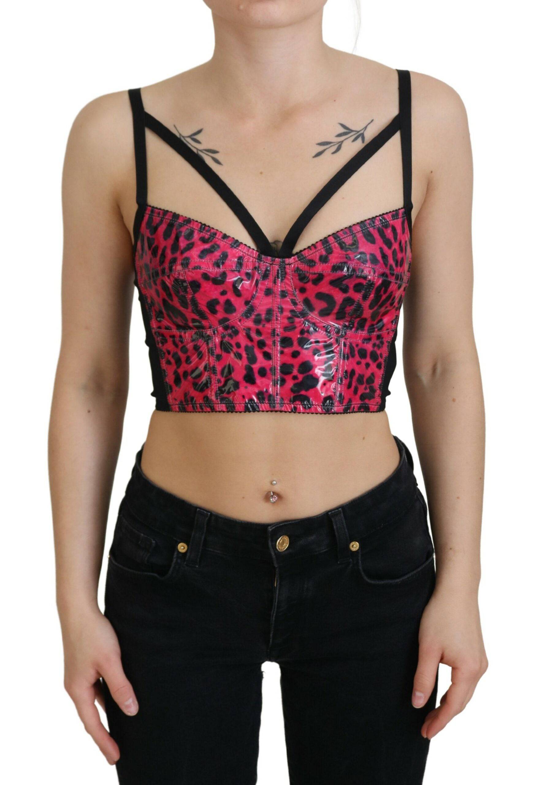 Dolce & Gabbana Leopard Print Bustier Corset Top - IT40|S