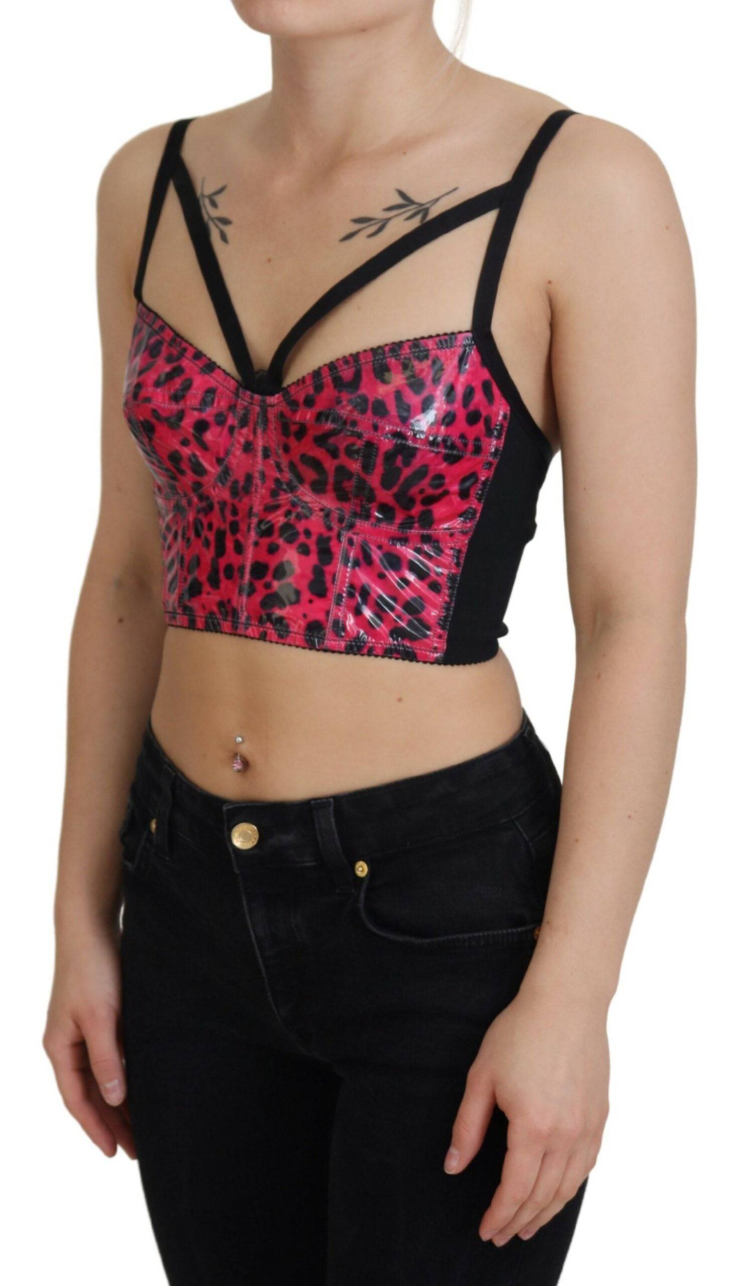 Dolce & Gabbana Leopard Print Bustier Corset Top - IT40|S