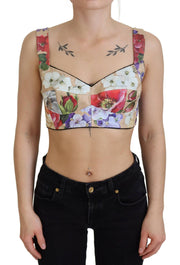 Dolce & Gabbana Floral Print Bustier Crop Top - IT40|S
