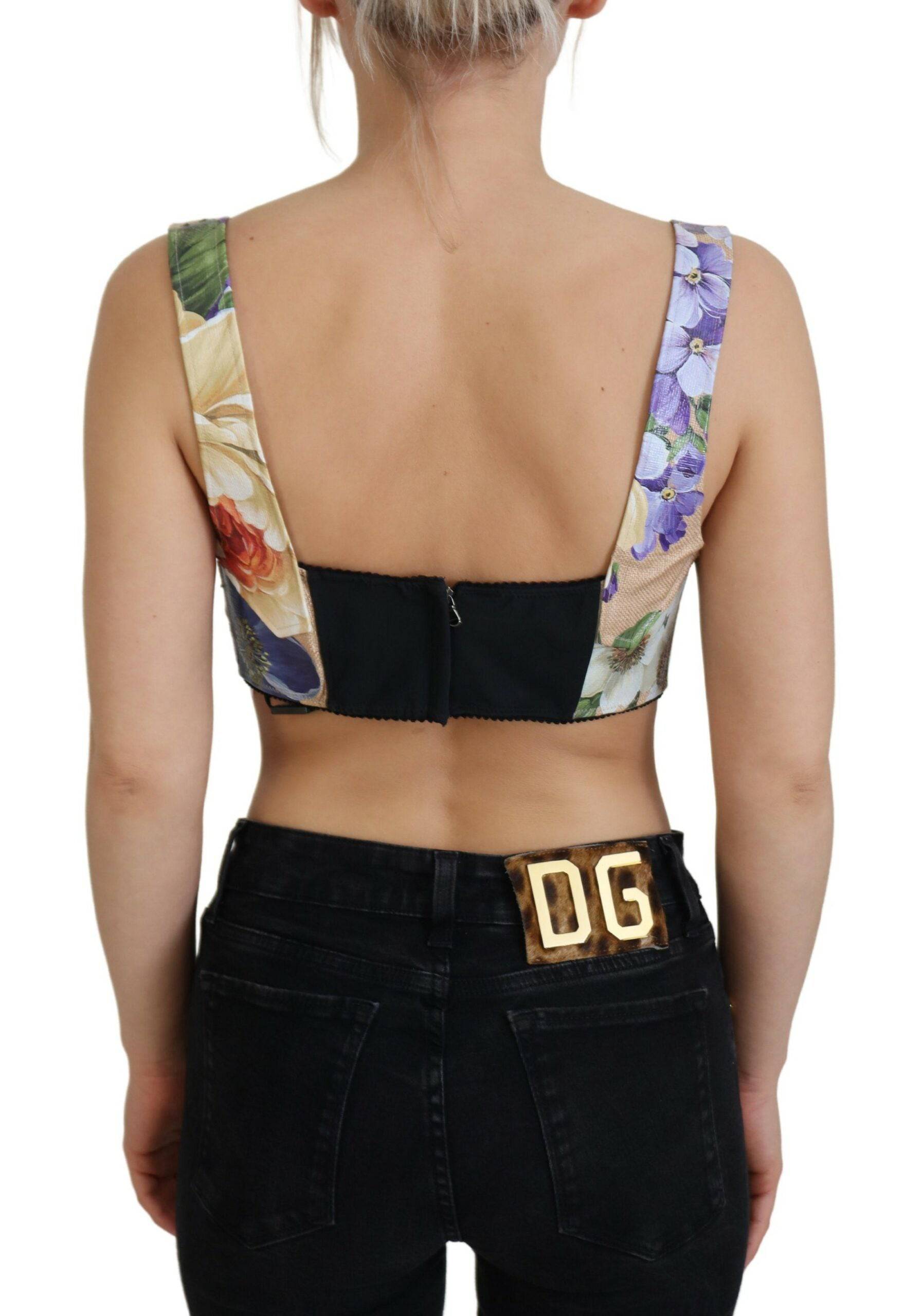 Dolce & Gabbana Floral Print Bustier Crop Top - IT40|S
