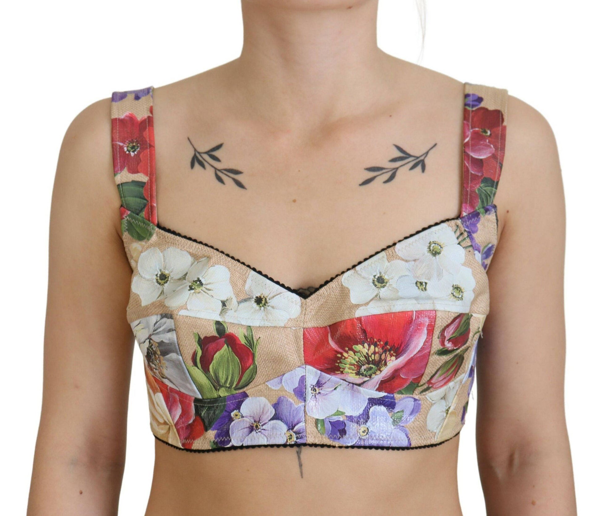 Dolce & Gabbana Floral Print Bustier Crop Top - IT40|S