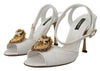 Dolce & Gabbana Devotion Embellished White Leather Stilettos